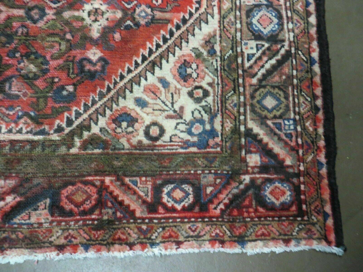 5' 6" X 10' Antique Handmade India Floral Oriental Wool Rug Veg Dyes Red Nice - Jewel Rugs, view 10