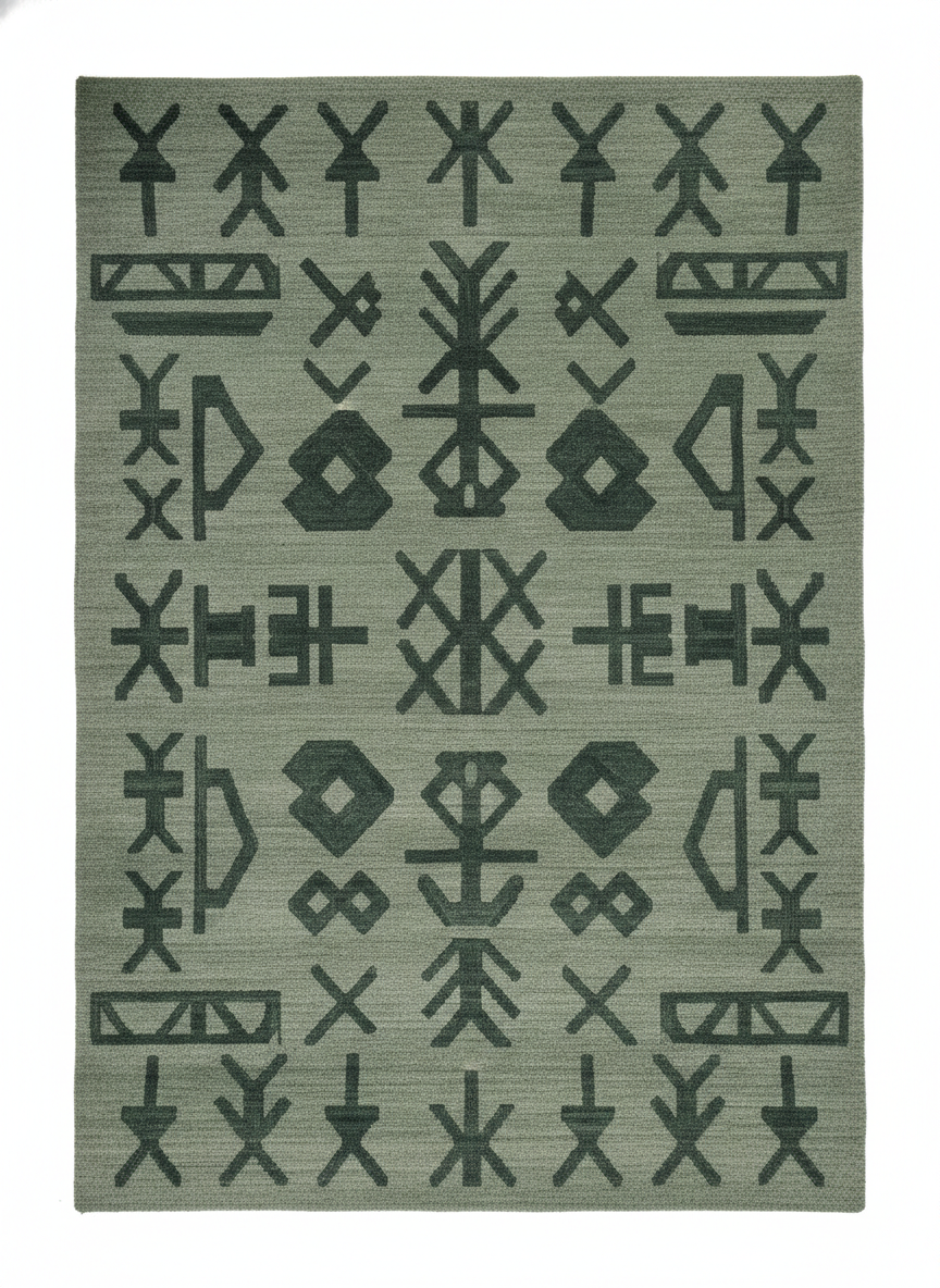 India Tribal Hand Tufted Rug Sample