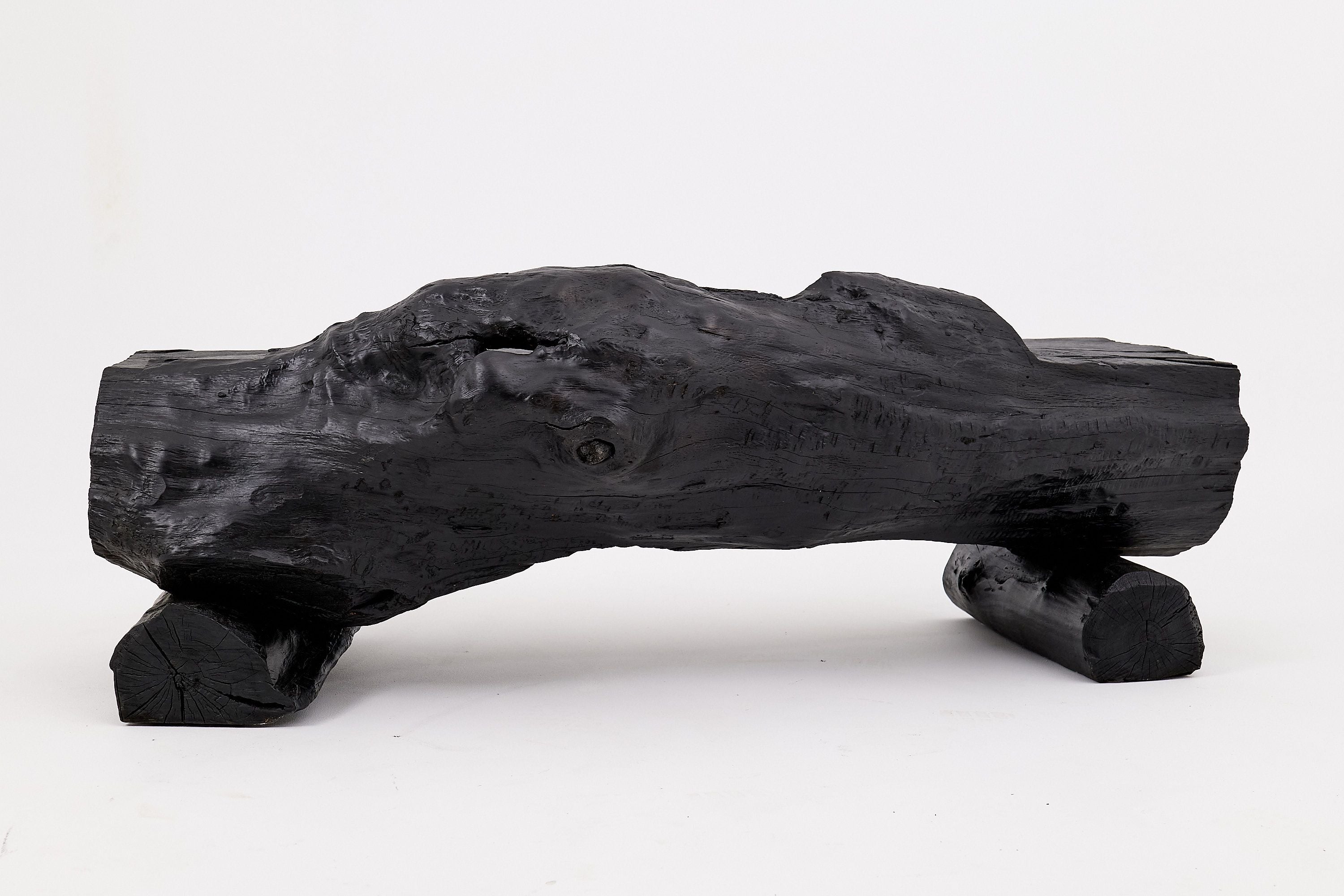 Charred Solid Wood Bench by Logniture 