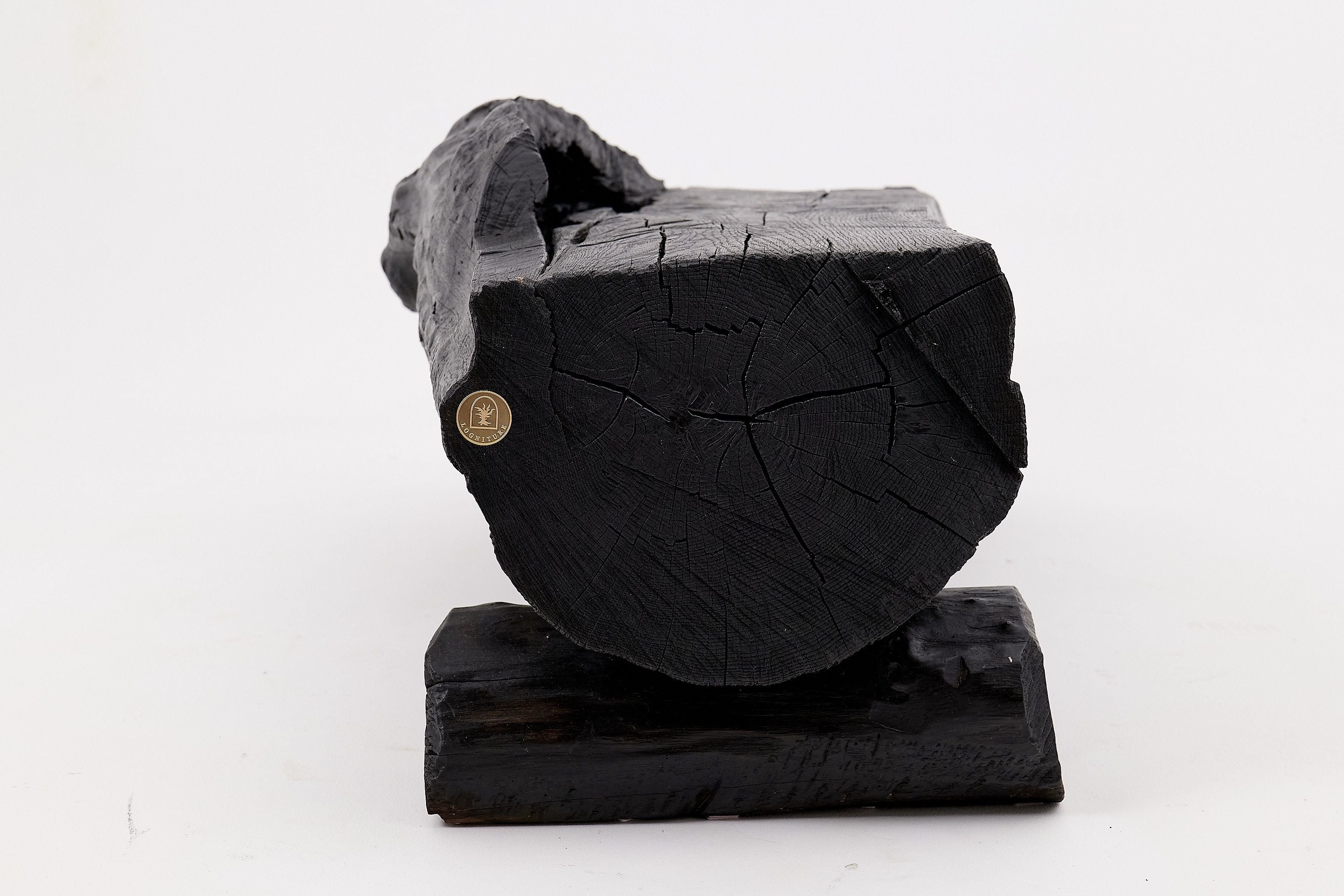 Charred Solid Wood Bench by Logniture 