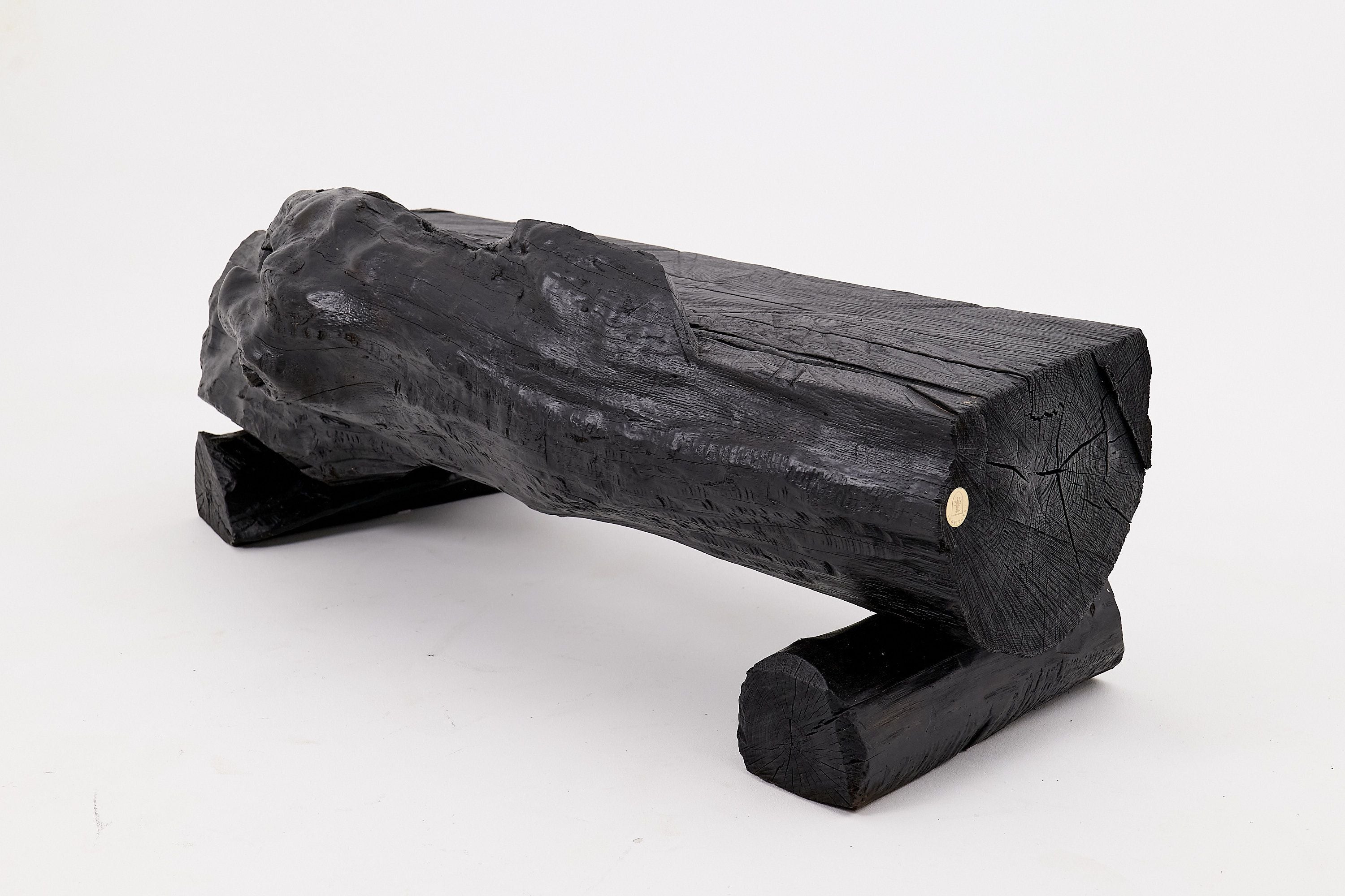 Charred Solid Wood Bench by Logniture 