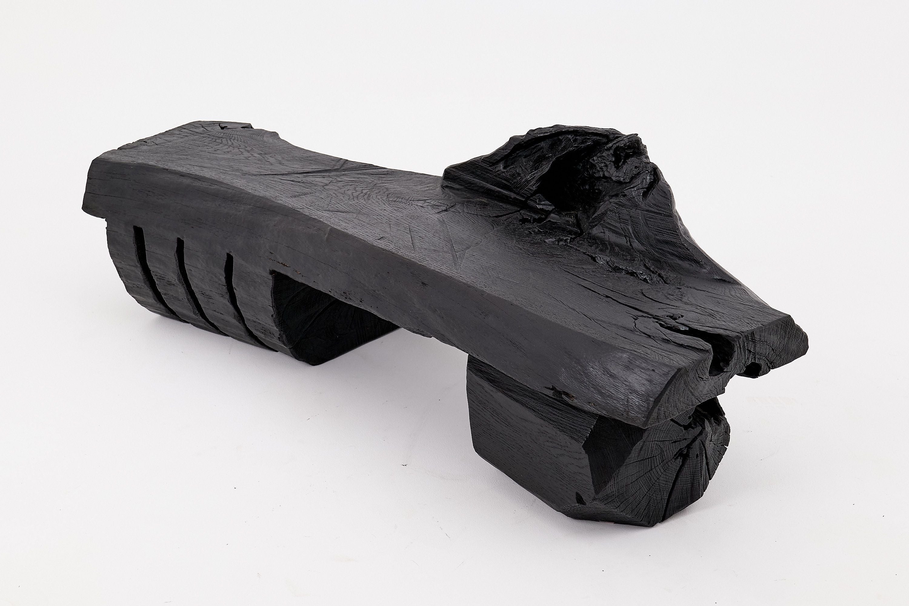 Charred Solid Wood Bench by Logniture 