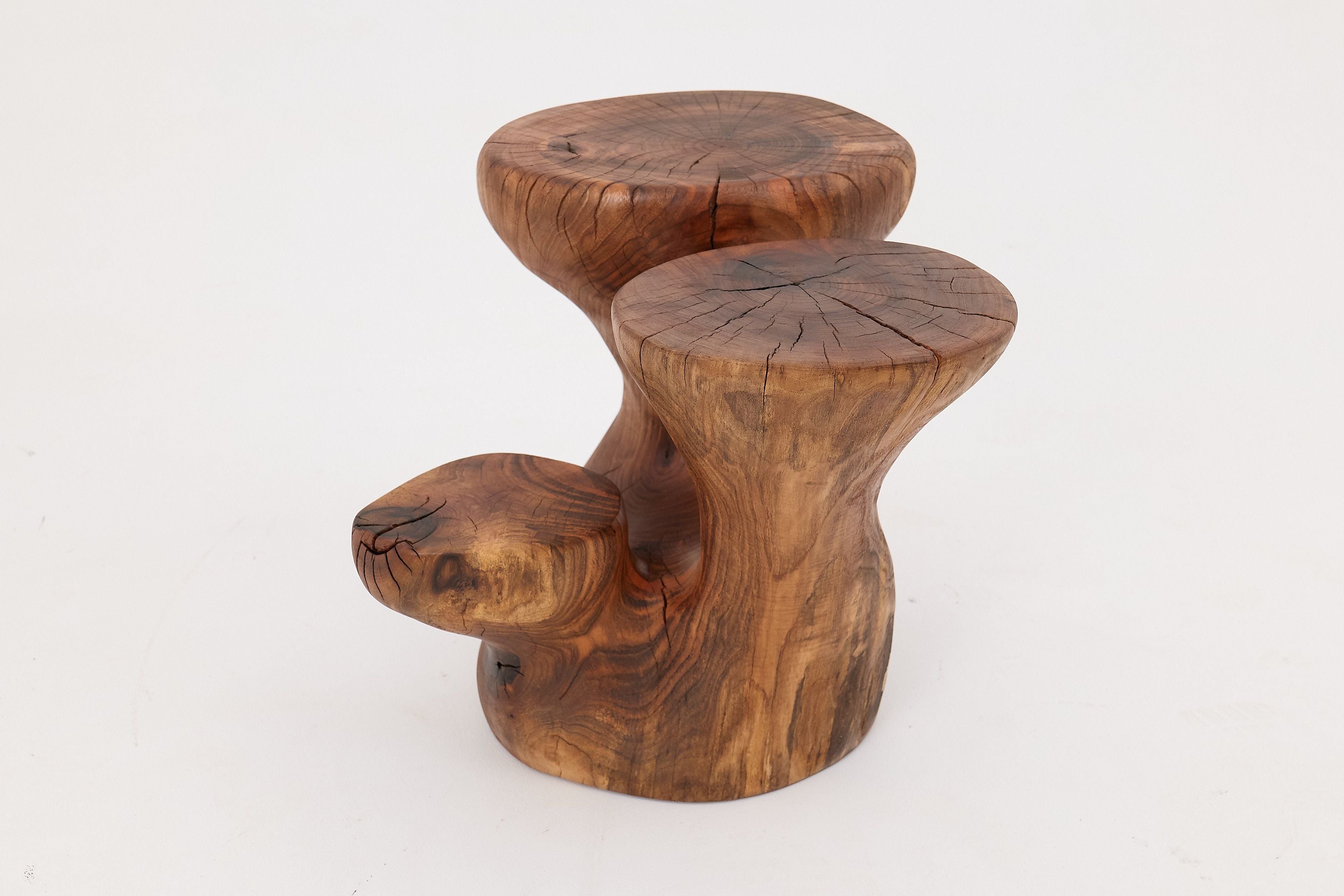 Walnut Solid Wood Sculptural Side Table, Original Contemporary Design - image 5