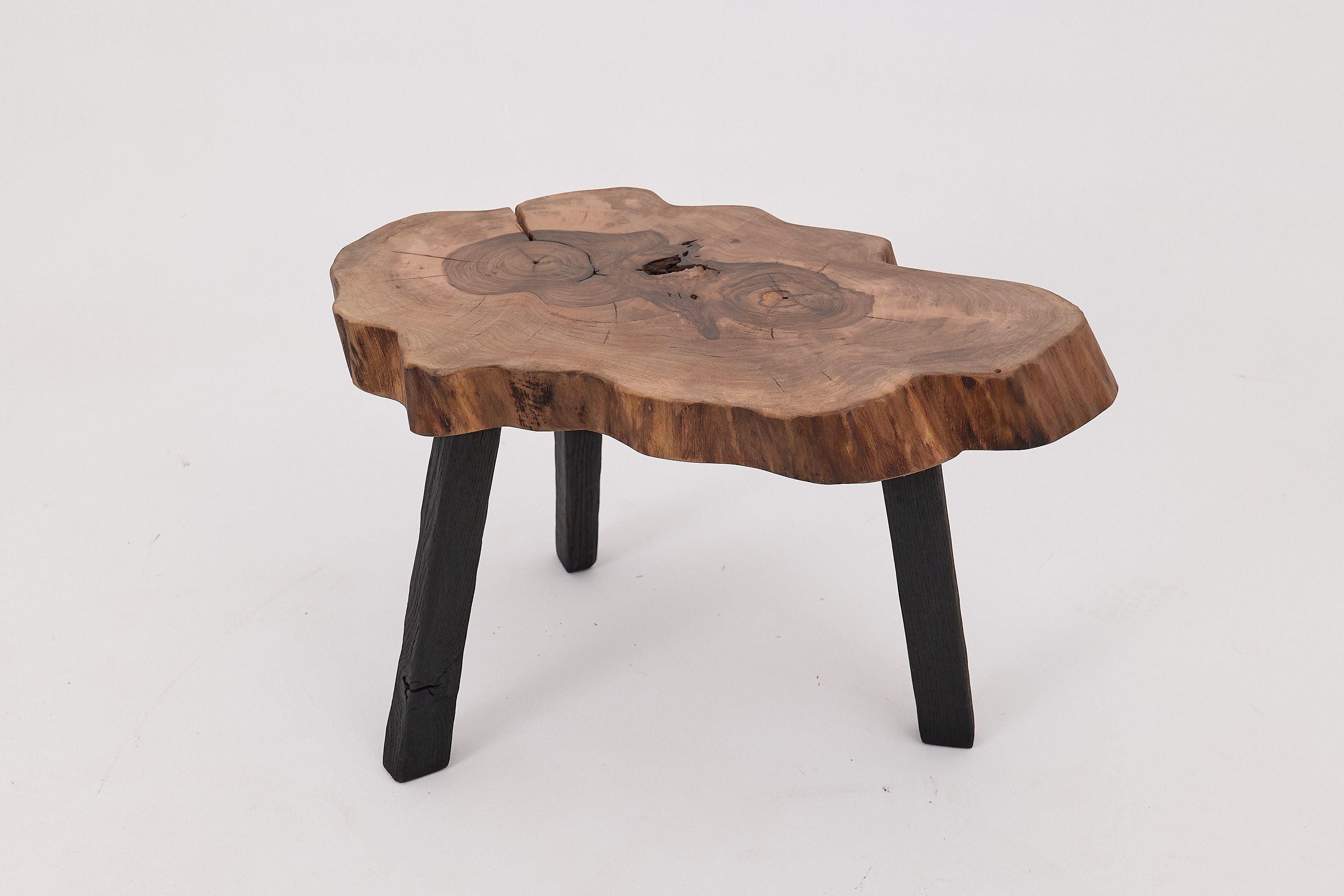 Rustic Sculptural Coffee Table, Walnut & Burnt Black Oak, Unique - image 3