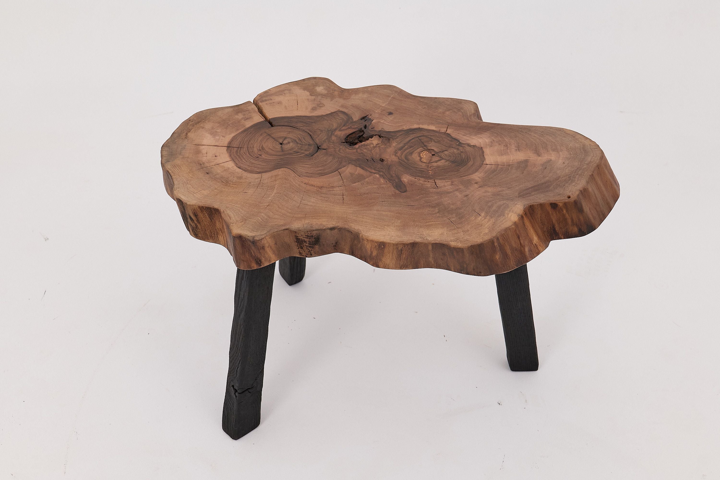 Rustic Sculptural Coffee Table, Walnut & Burnt Black Oak, Unique - image 4