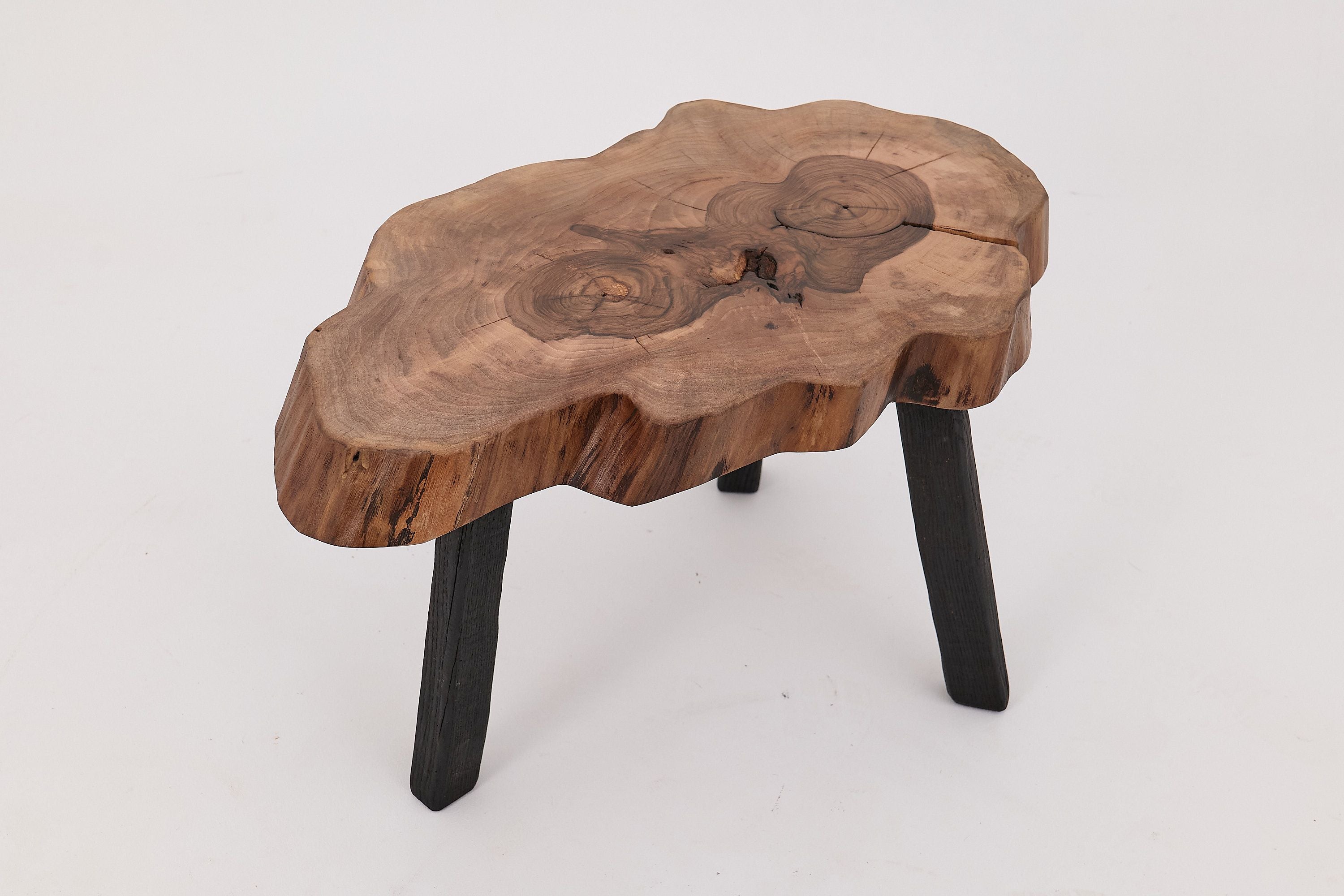 Rustic Sculptural Coffee Table, Walnut & Burnt Black Oak, Unique - image 6