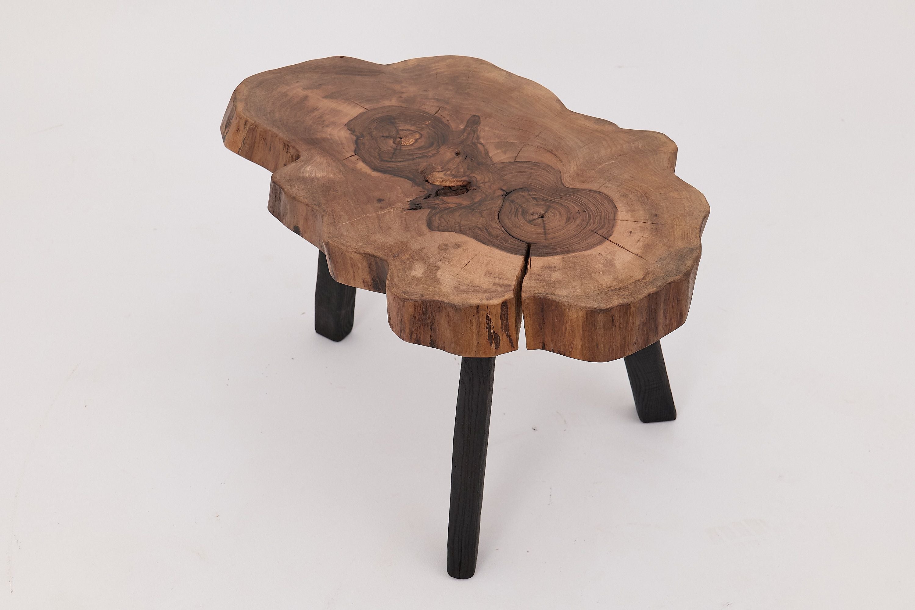 Rustic Sculptural Coffee Table, Walnut & Burnt Black Oak, Unique - image 8