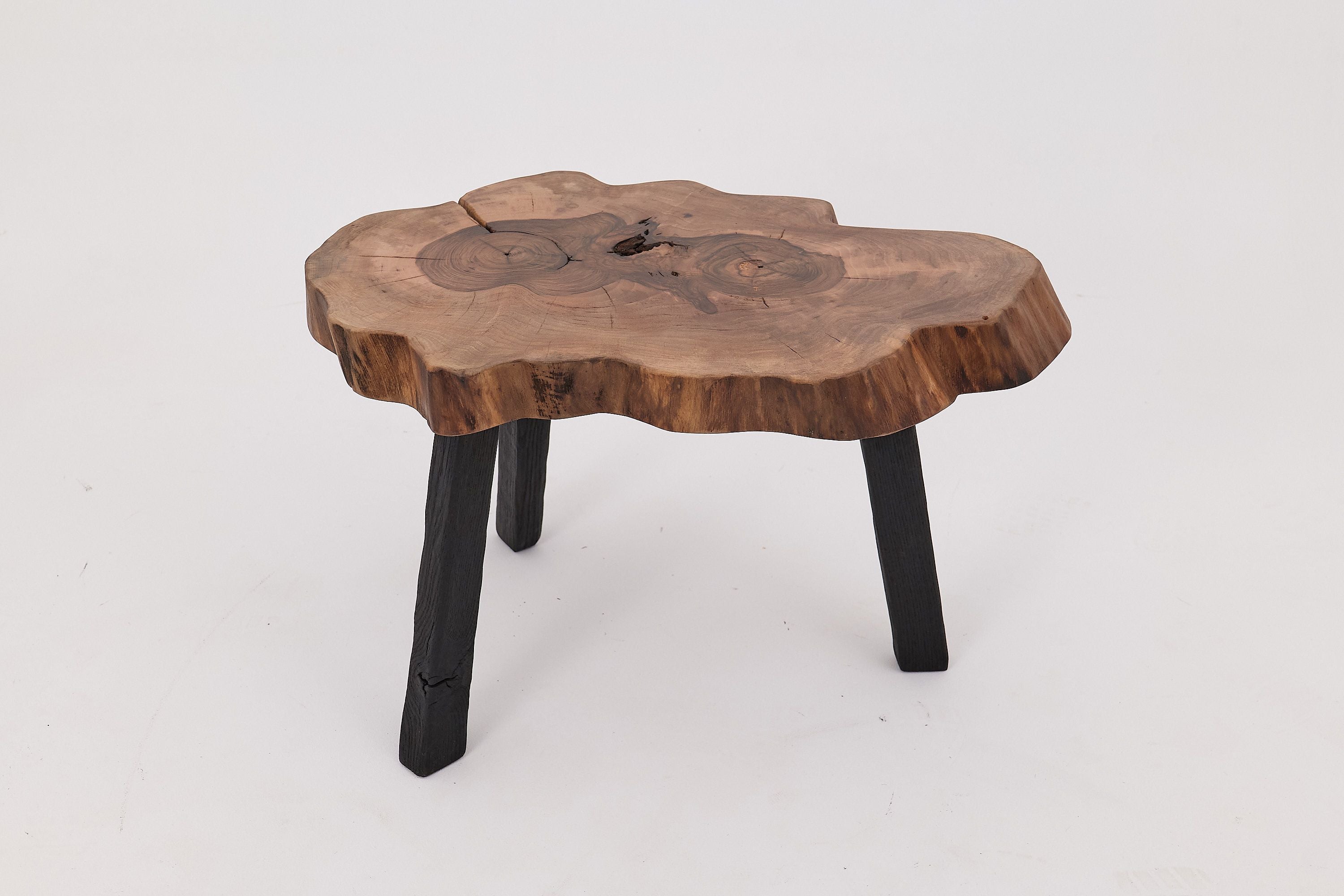 Rustic Sculptural Coffee Table, Walnut & Burnt Black Oak, Unique - image 2