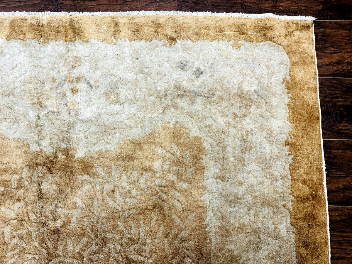 Chinese Peking Rug 5x7, Golden-Tan, Vintage Chinese Wool Carpet - Jewel Rugs, view 7