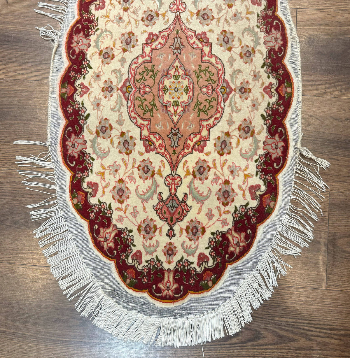Small Oval Persian Tabriz Rug 2x4, Kork Wool and Silk Highlights, Fine 260 KPSI - Jewel Rugs, view 8