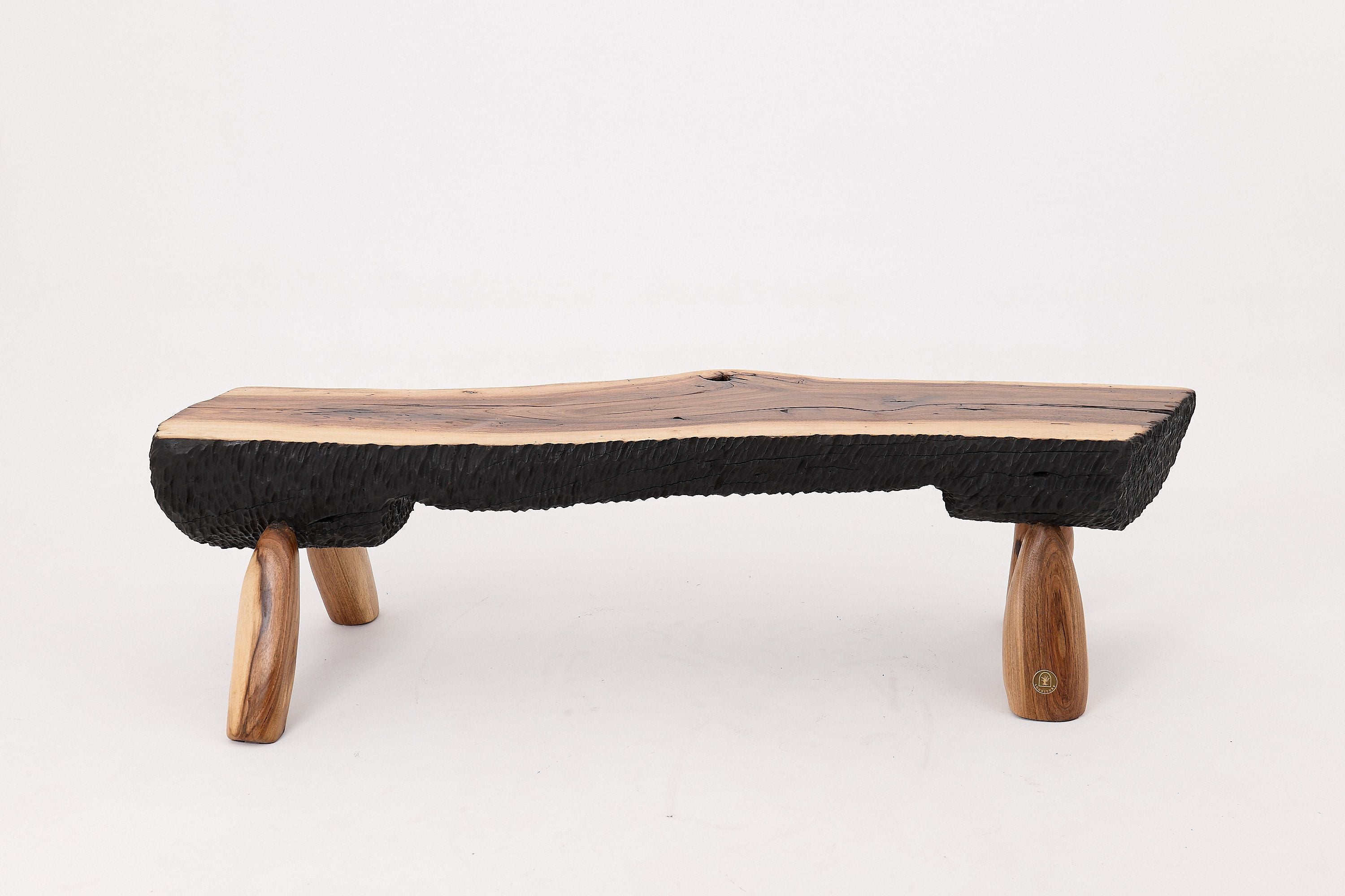 Live Edge Walnut Bench, Wabi-Sabi, Brutalist, Log Furniture - image 3