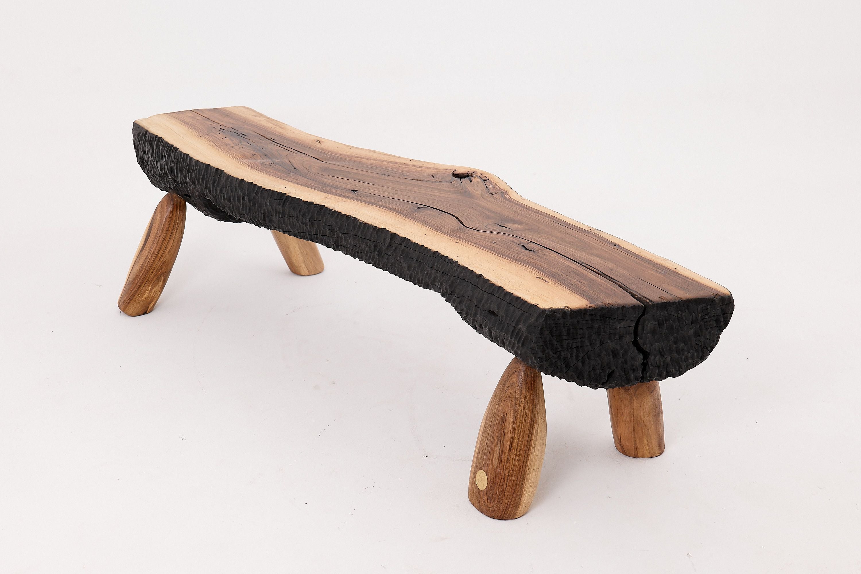 Live Edge Walnut Bench, Wabi-Sabi, Brutalist, Log Furniture - image 7