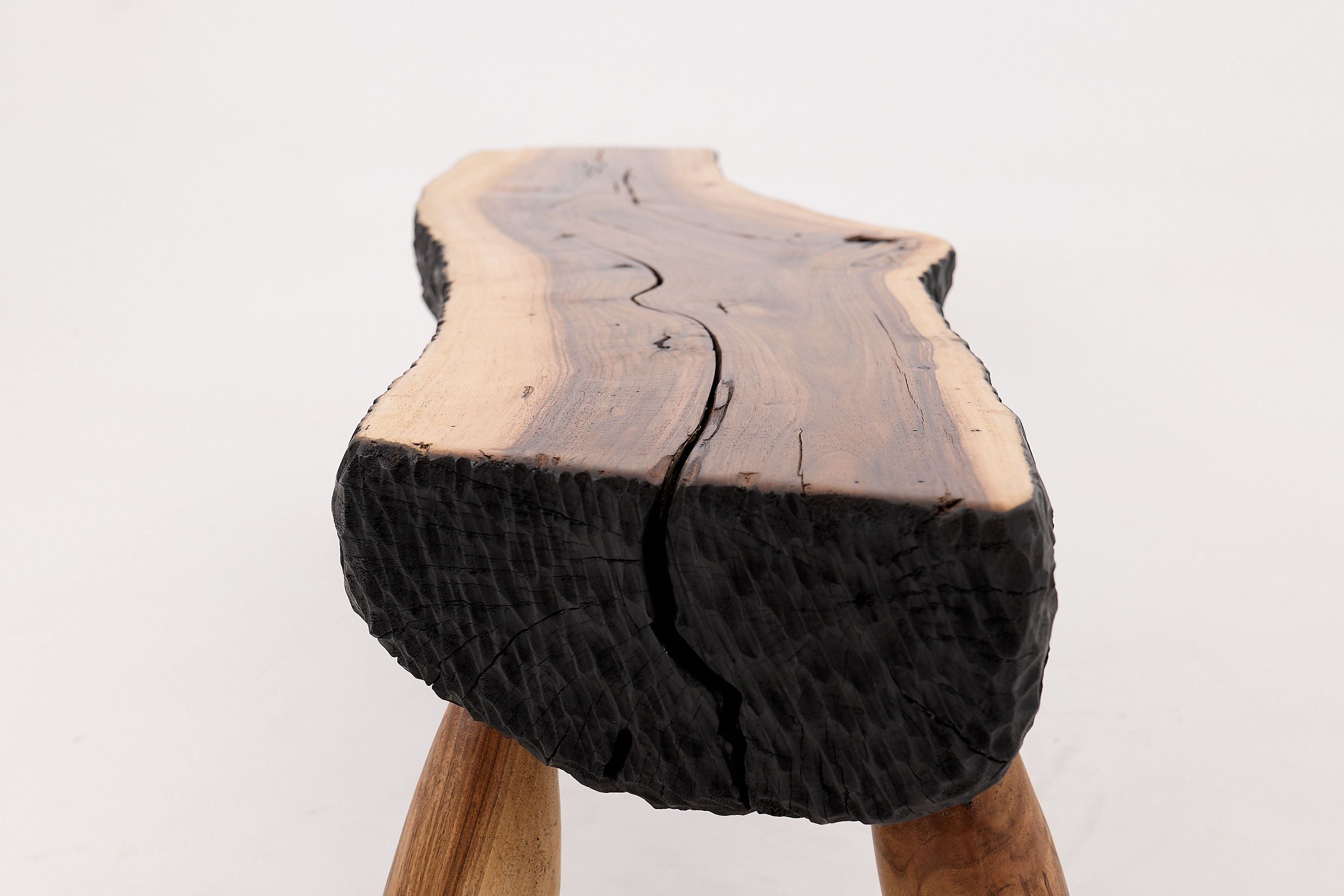 Live Edge Walnut Bench, Wabi-Sabi, Brutalist, Log Furniture - image 9