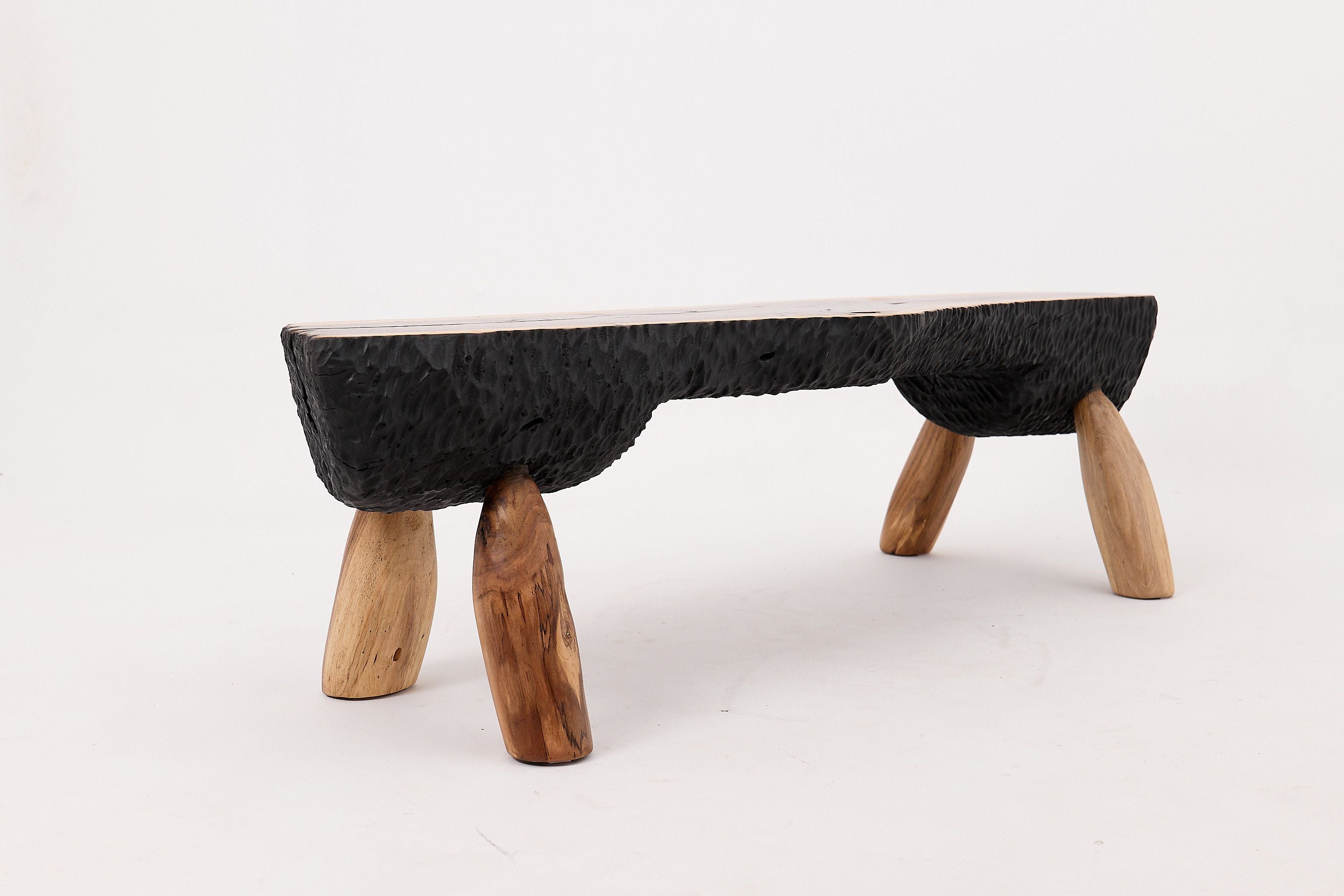 Live Edge Walnut Bench, Wabi-Sabi, Brutalist, Log Furniture - image 11