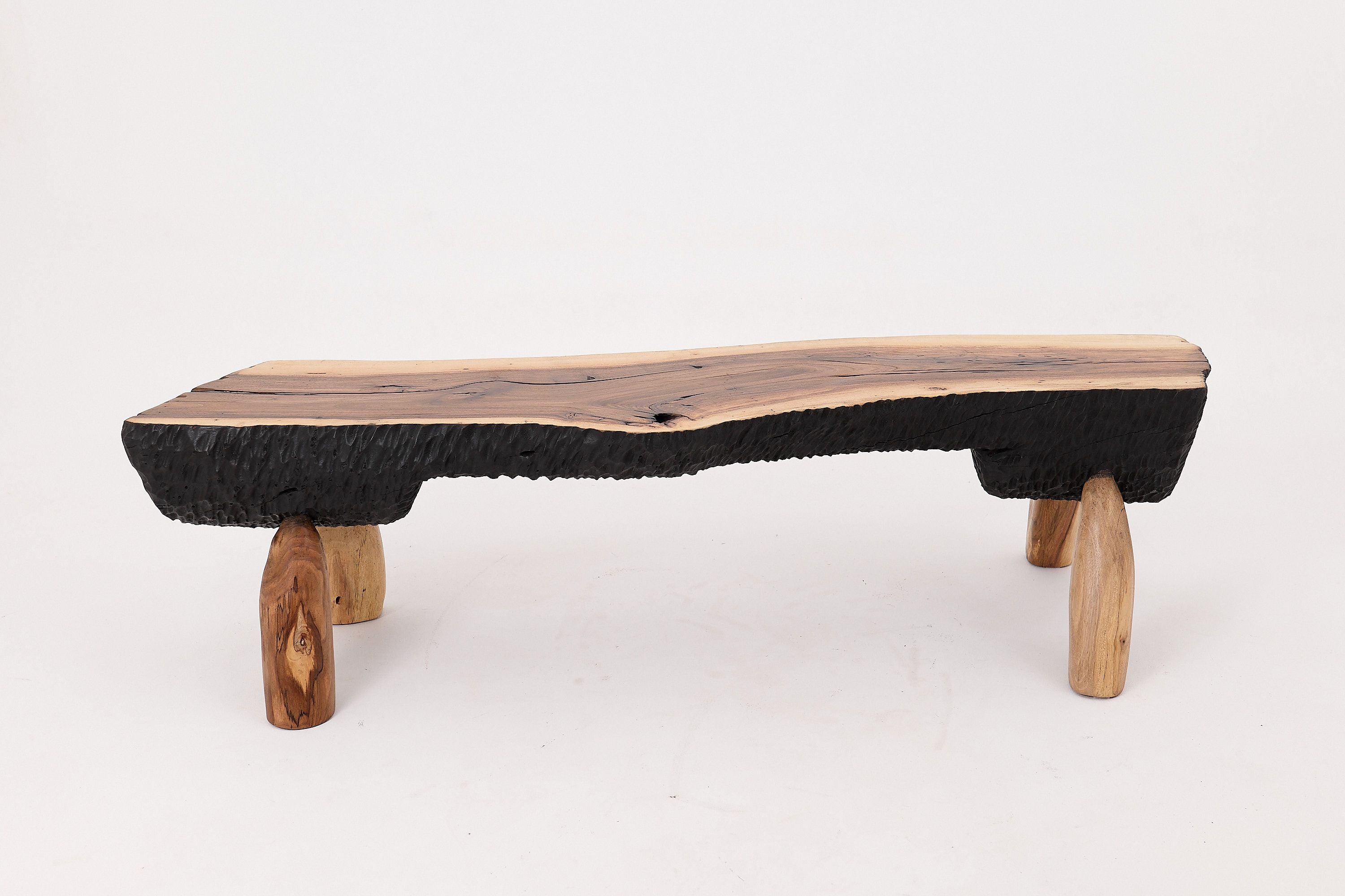Live Edge Walnut Bench, Wabi-Sabi, Brutalist, Log Furniture - image 14