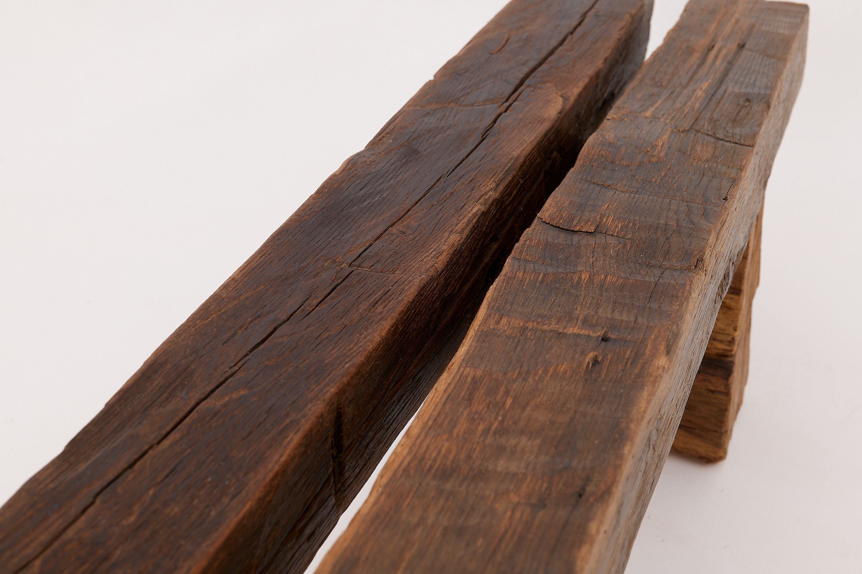 XXL Reclaimed Oak Wood Brutalist Bench, Natural and Eco Friendly - image 19