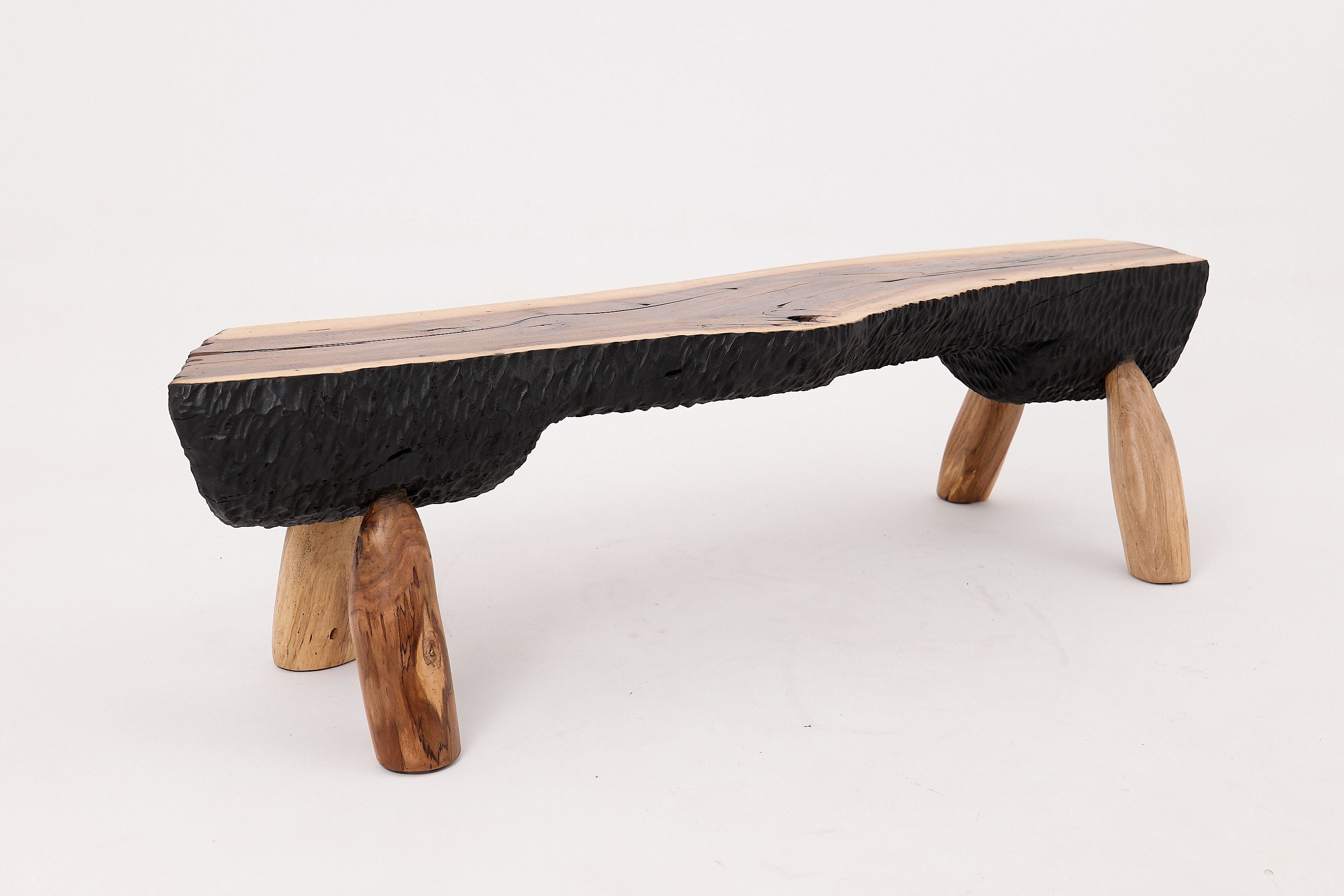 Live Edge Walnut Bench, Wabi-Sabi, Brutalist, Log Furniture - image 12