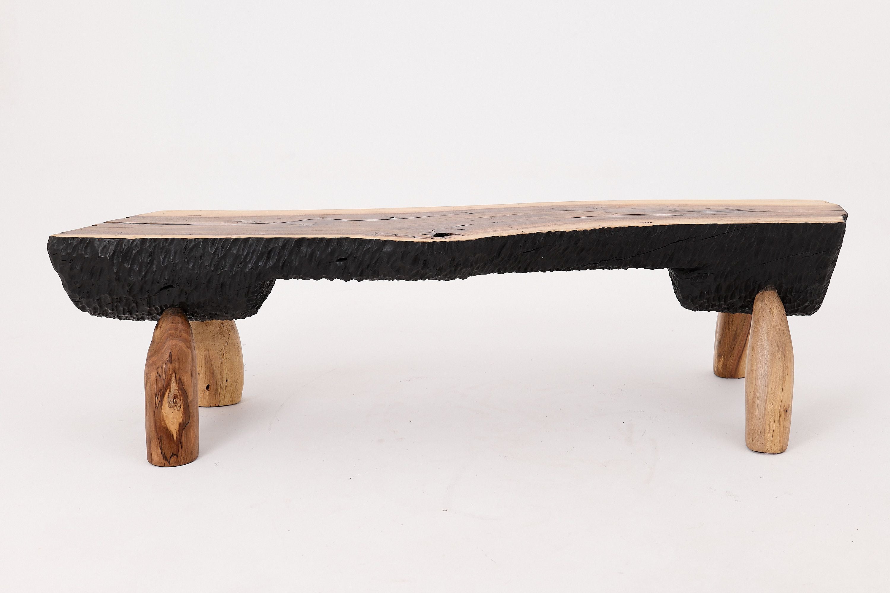 Live Edge Walnut Bench, Wabi-Sabi, Brutalist, Log Furniture - image 13