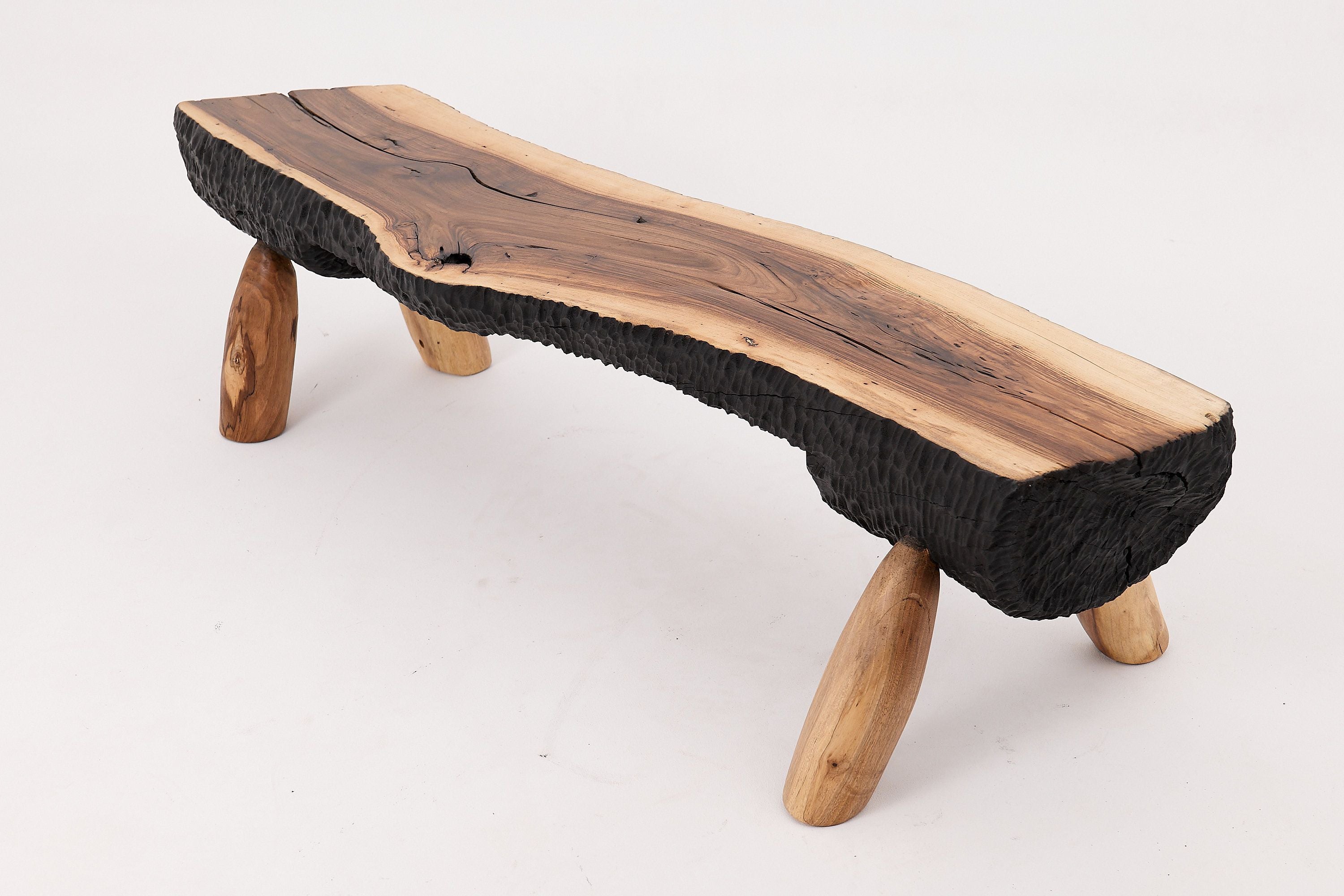 Live Edge Walnut Bench, Wabi-Sabi, Brutalist, Log Furniture - image 17