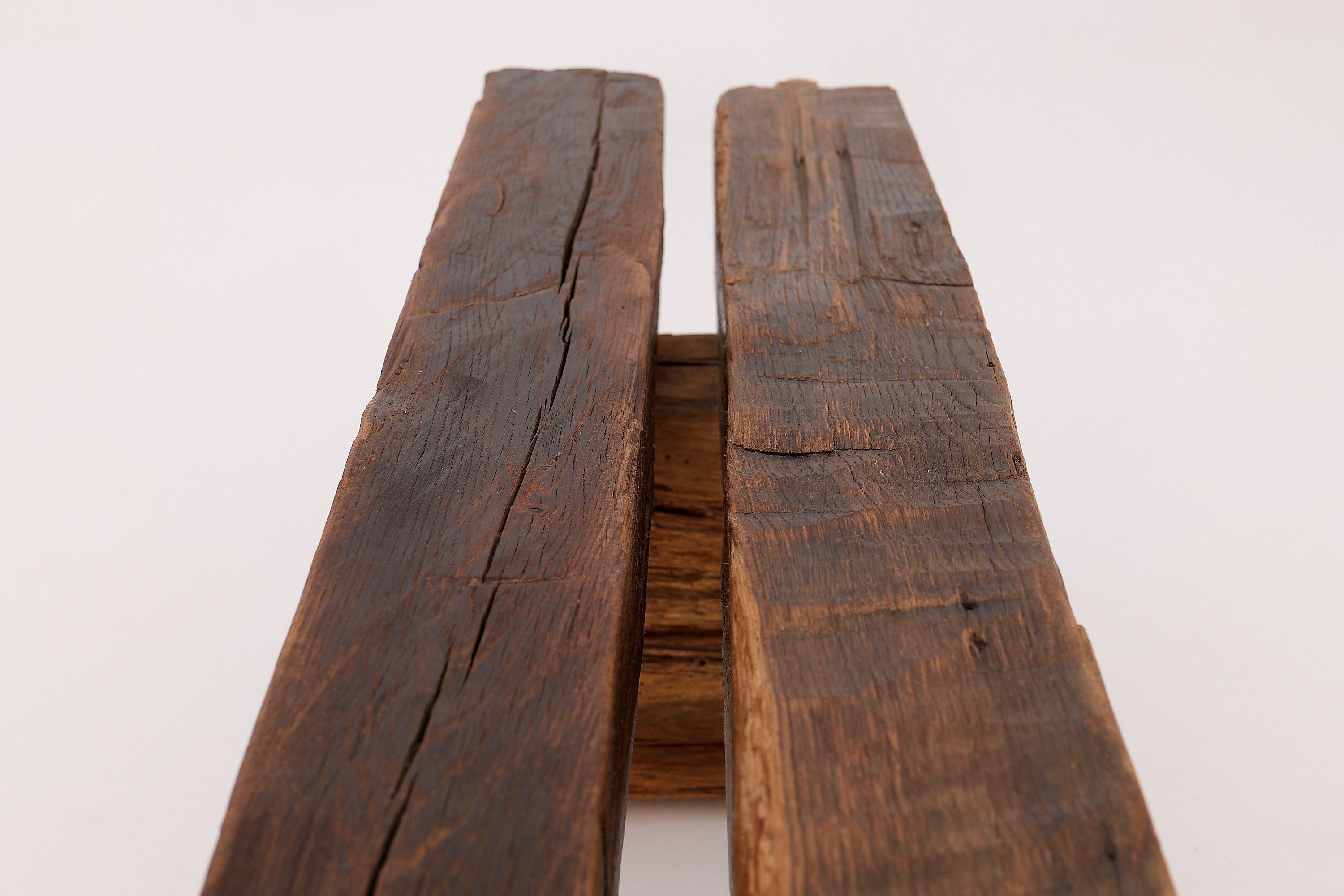 XXL Reclaimed Oak Wood Brutalist Bench, Natural and Eco Friendly - image 20