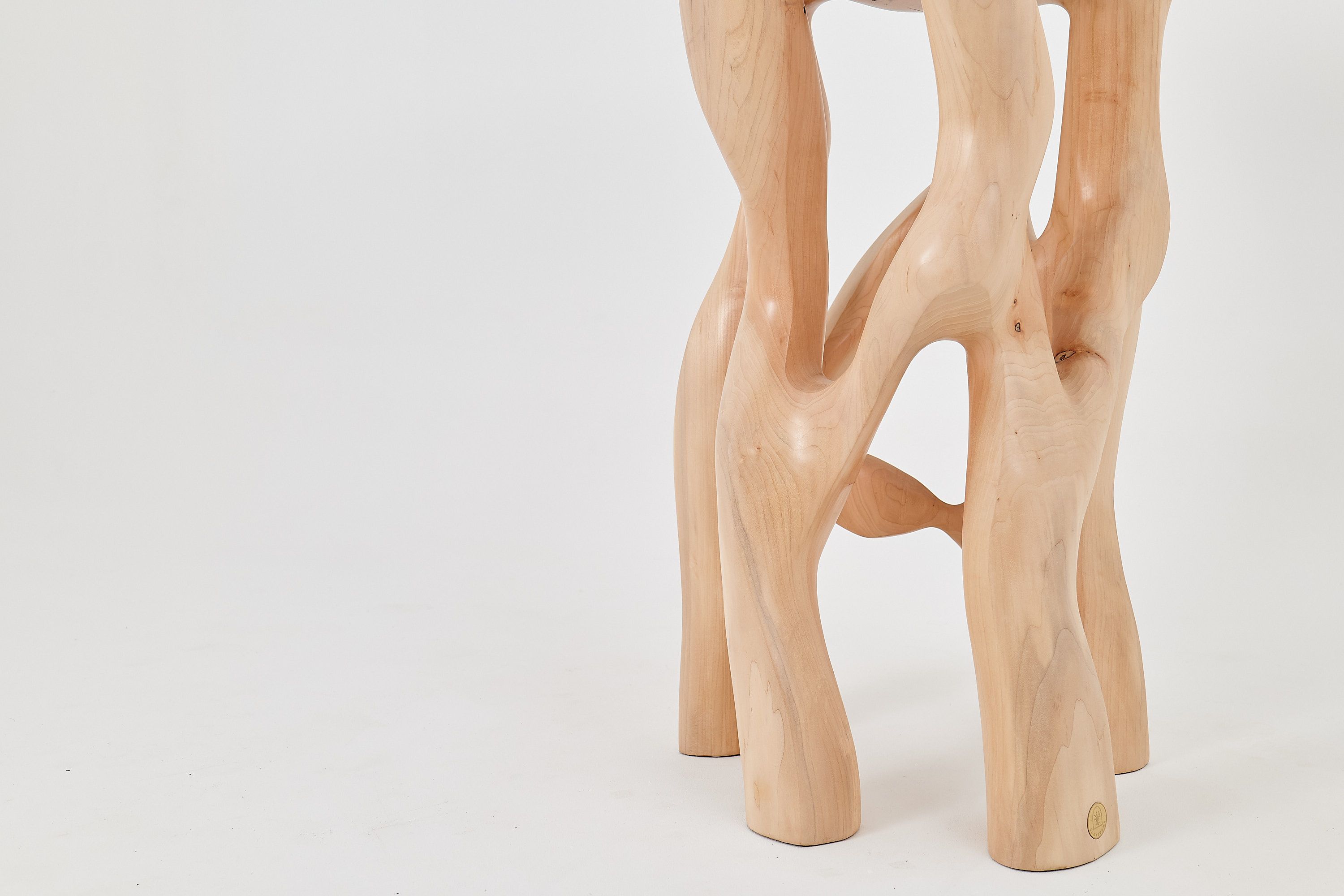 Solid Wood Sculptural Side Table, Original Contemporary Design - image 14