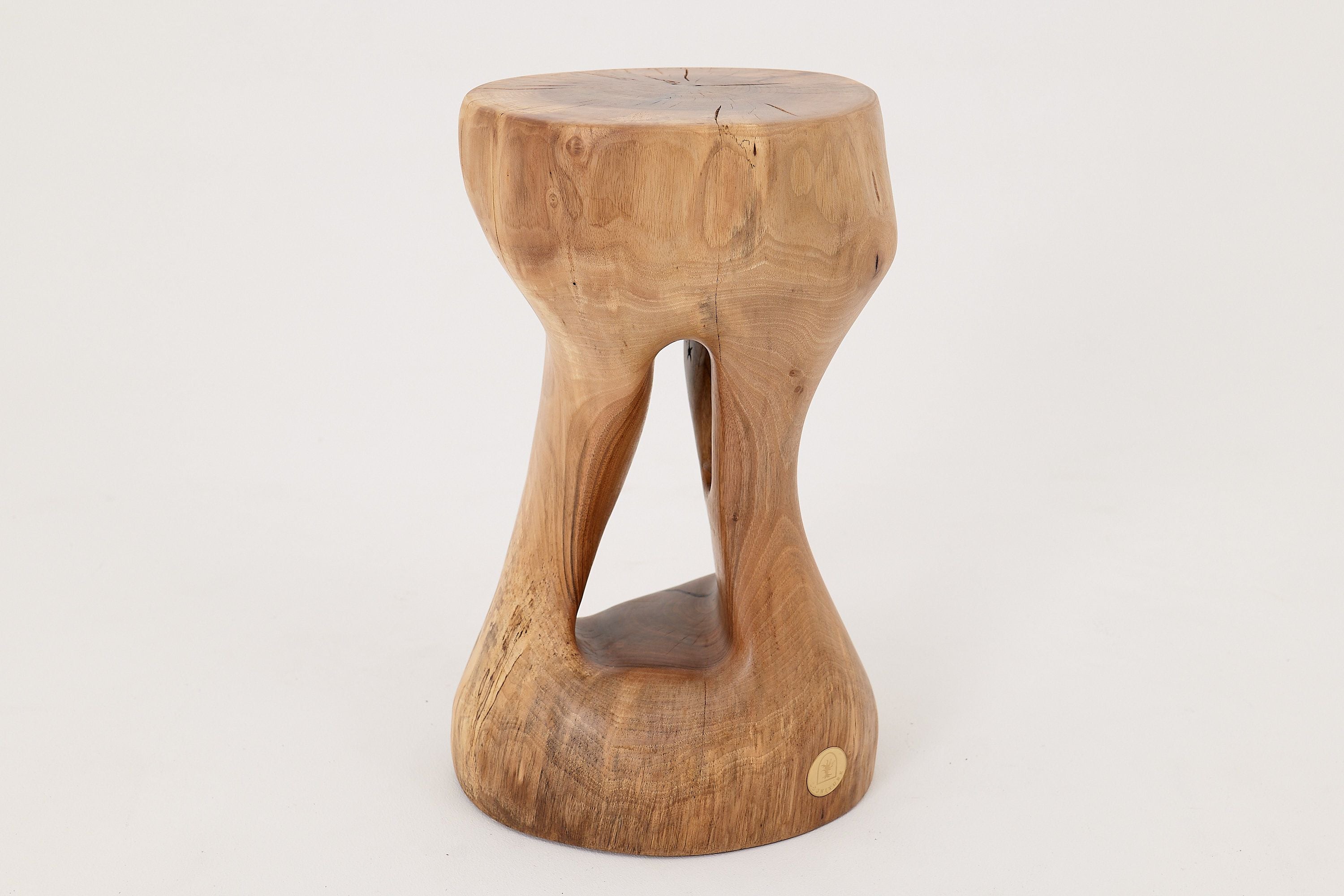 Walnut Solid Wood Sculptural Side Table, Original Contemporary Design - image 6