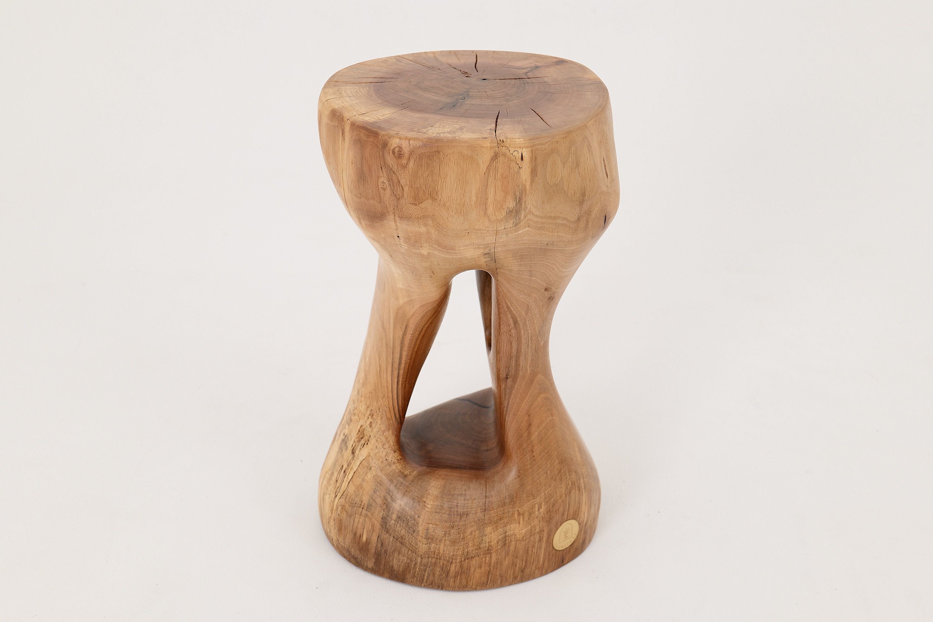 Walnut Solid Wood Sculptural Side Table, Original Contemporary Design - image 7