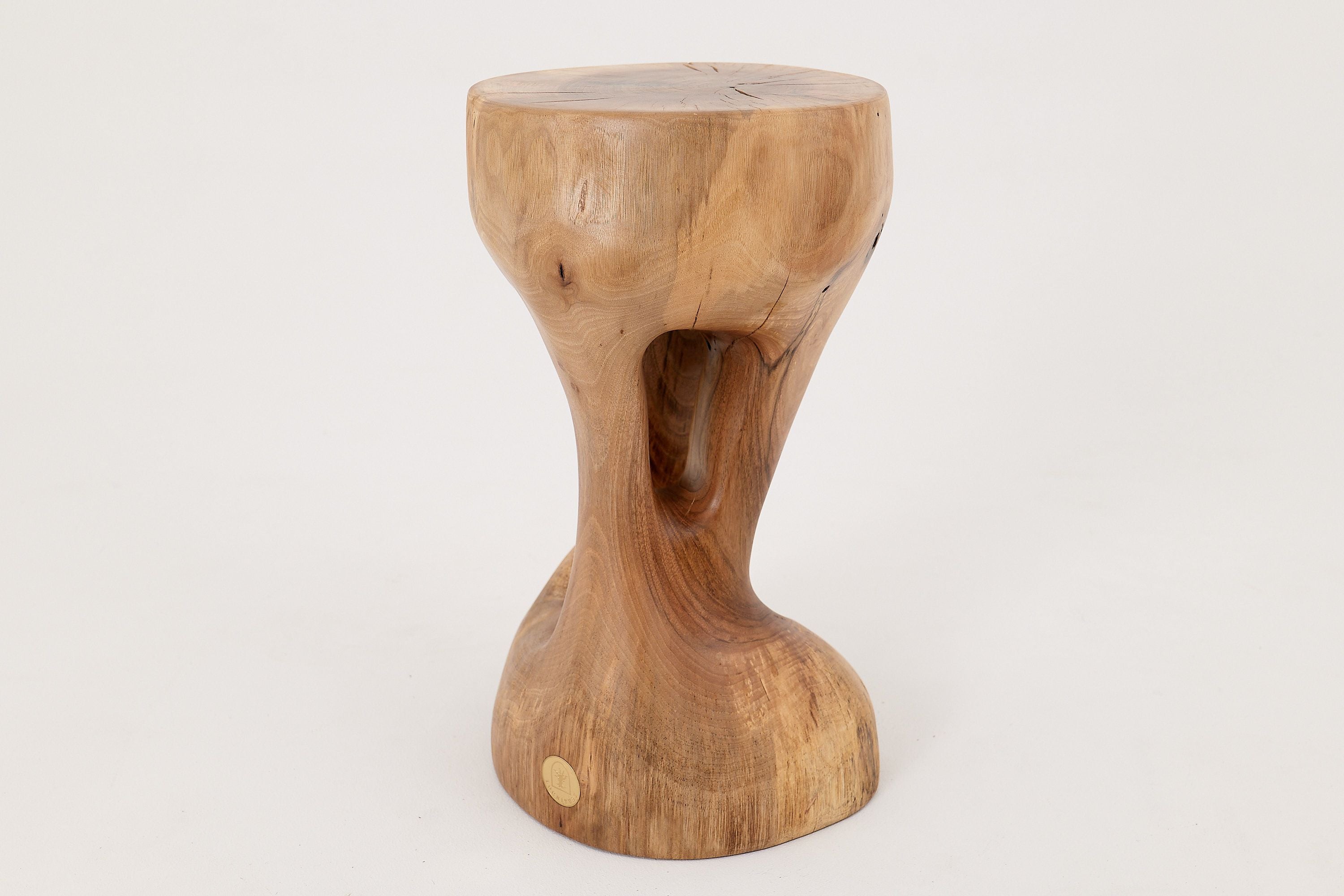 Walnut Solid Wood Sculptural Side Table, Original Contemporary Design - image 12