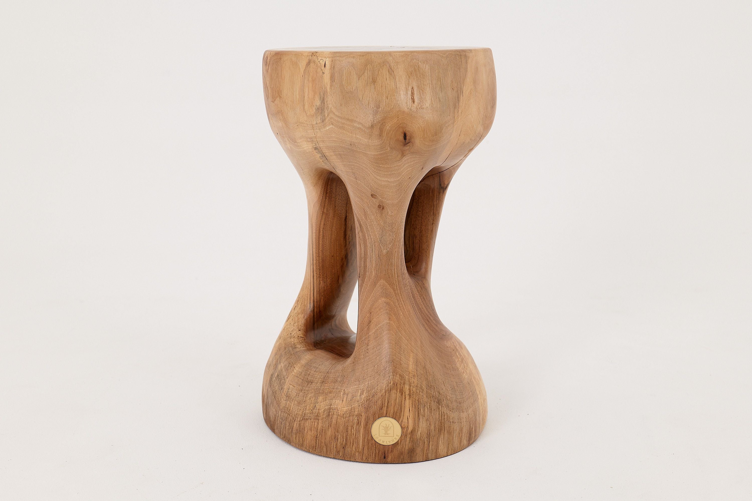 Walnut Solid Wood Sculptural Side Table, Original Contemporary Design - image 11
