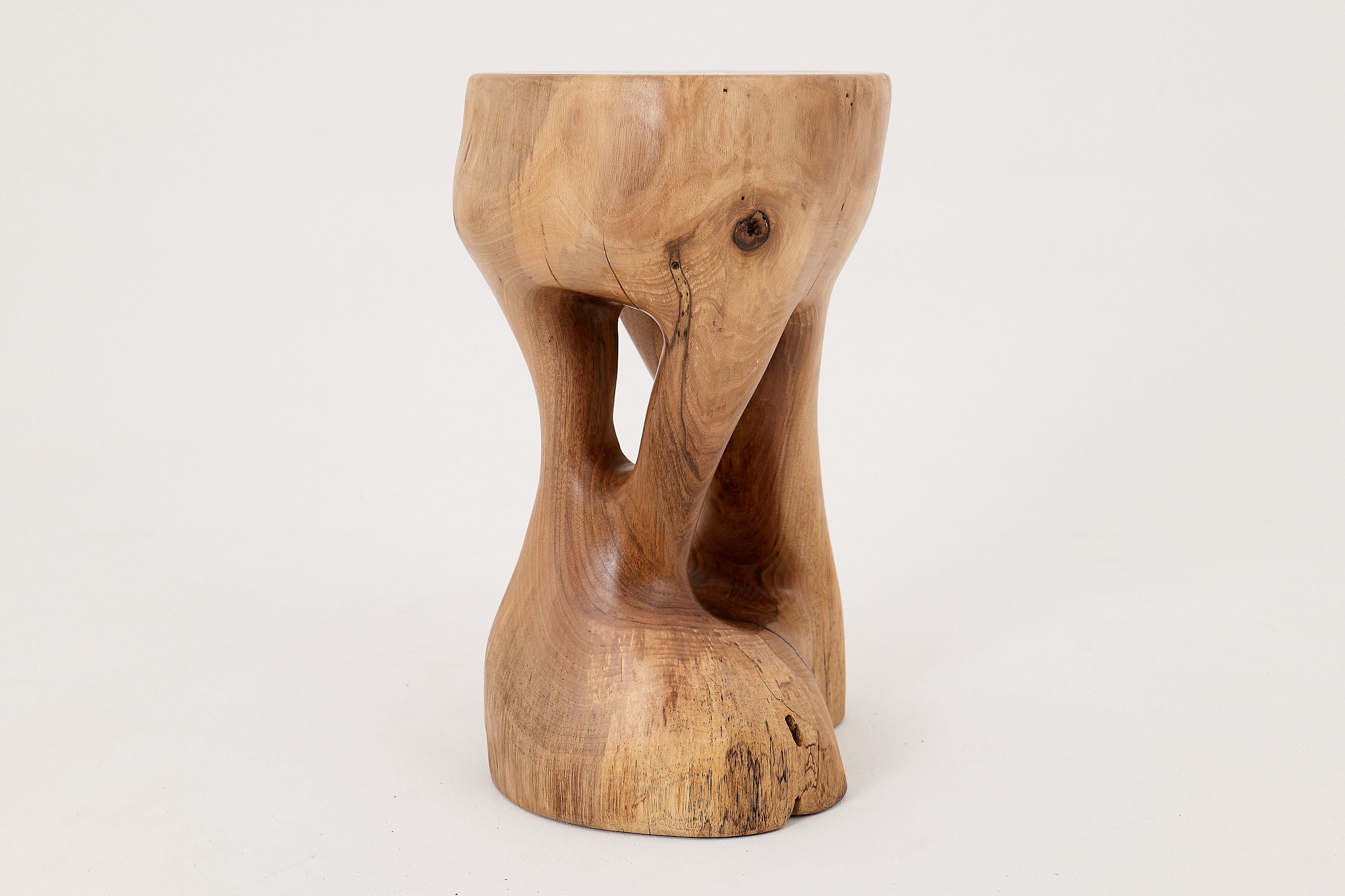 Walnut Solid Wood Sculptural Side Table, Original Contemporary Design - image 14
