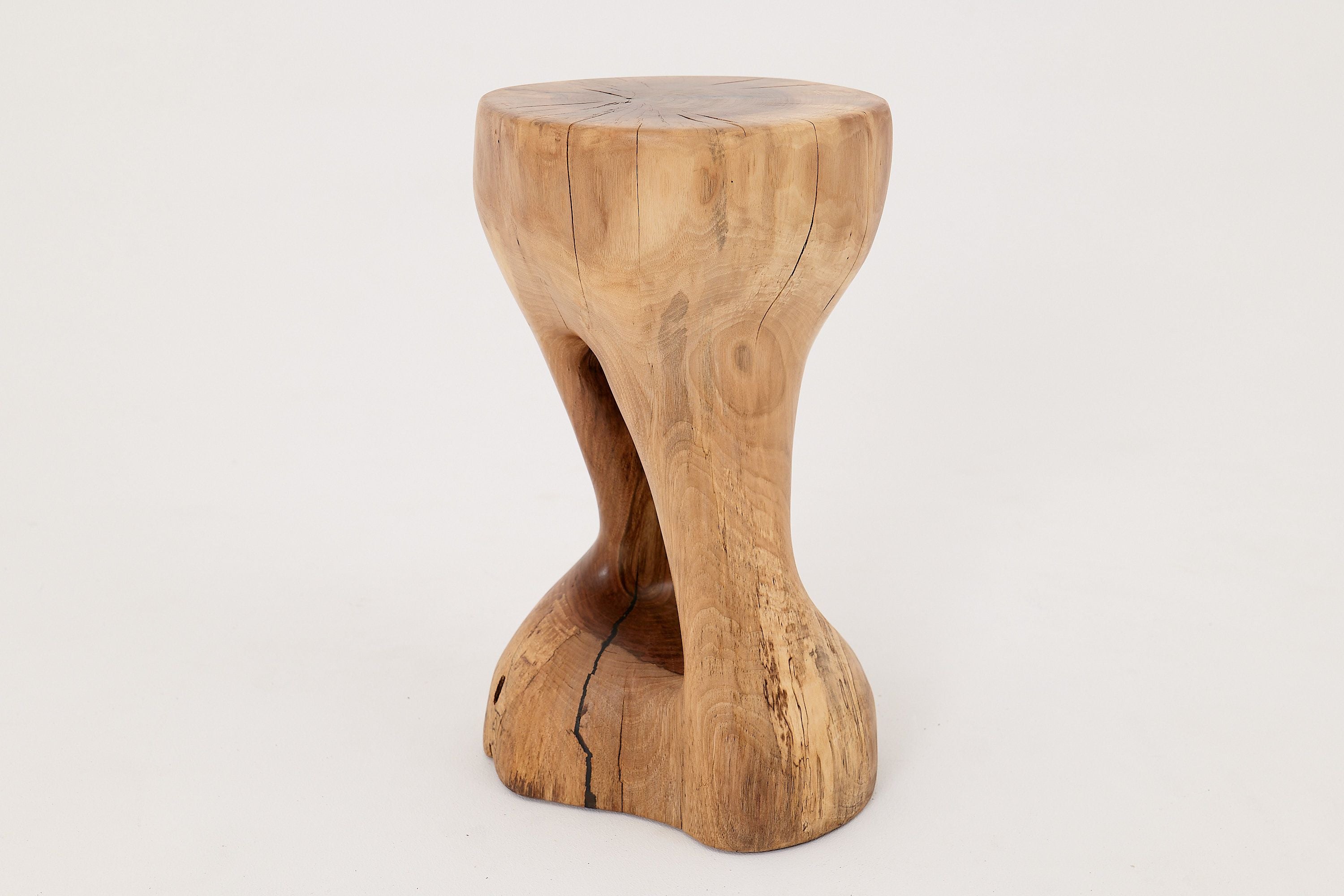 Walnut Solid Wood Sculptural Side Table, Original Contemporary Design - image 4