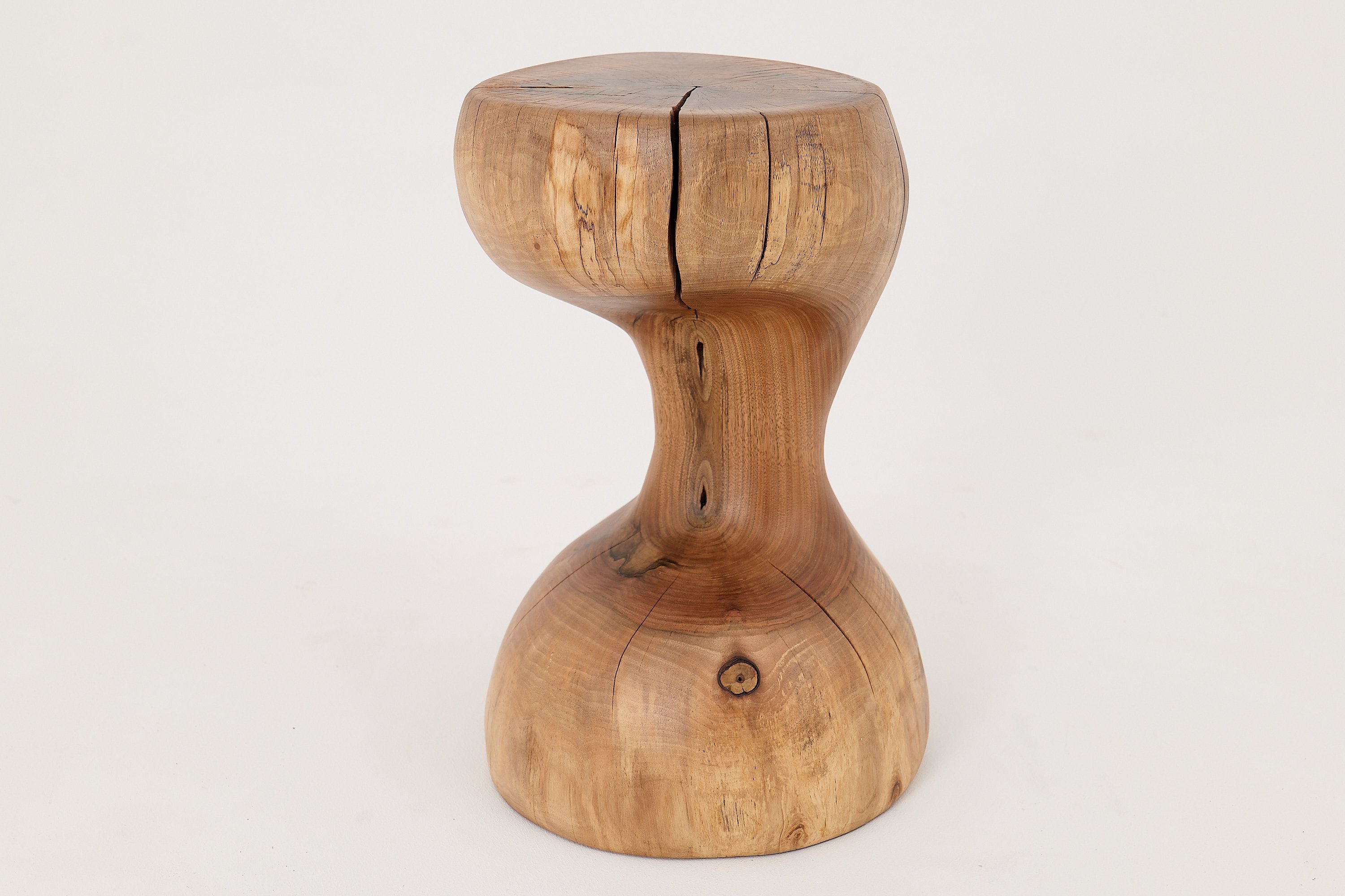 Walnut Solid Wood Sculptural Side Table, Original Contemporary Design - image 4