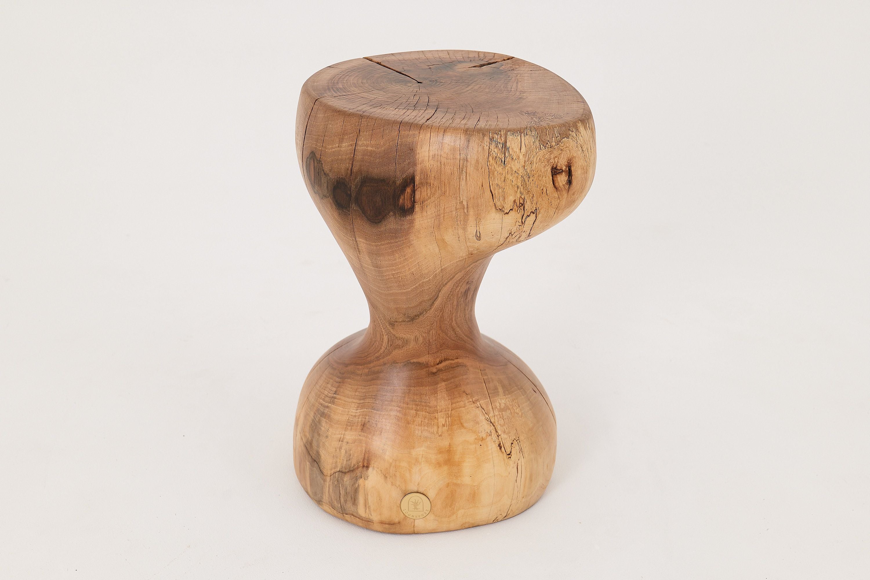 Walnut Solid Wood Sculptural Side Table, Original Contemporary Design - image 10