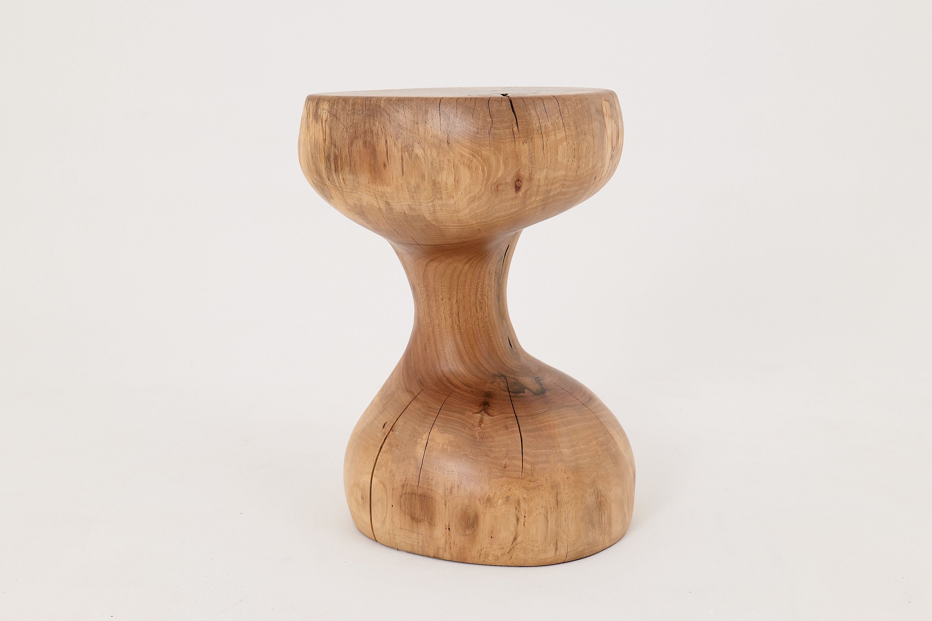 Walnut Solid Wood Sculptural Side Table, Original Contemporary Design - image 2