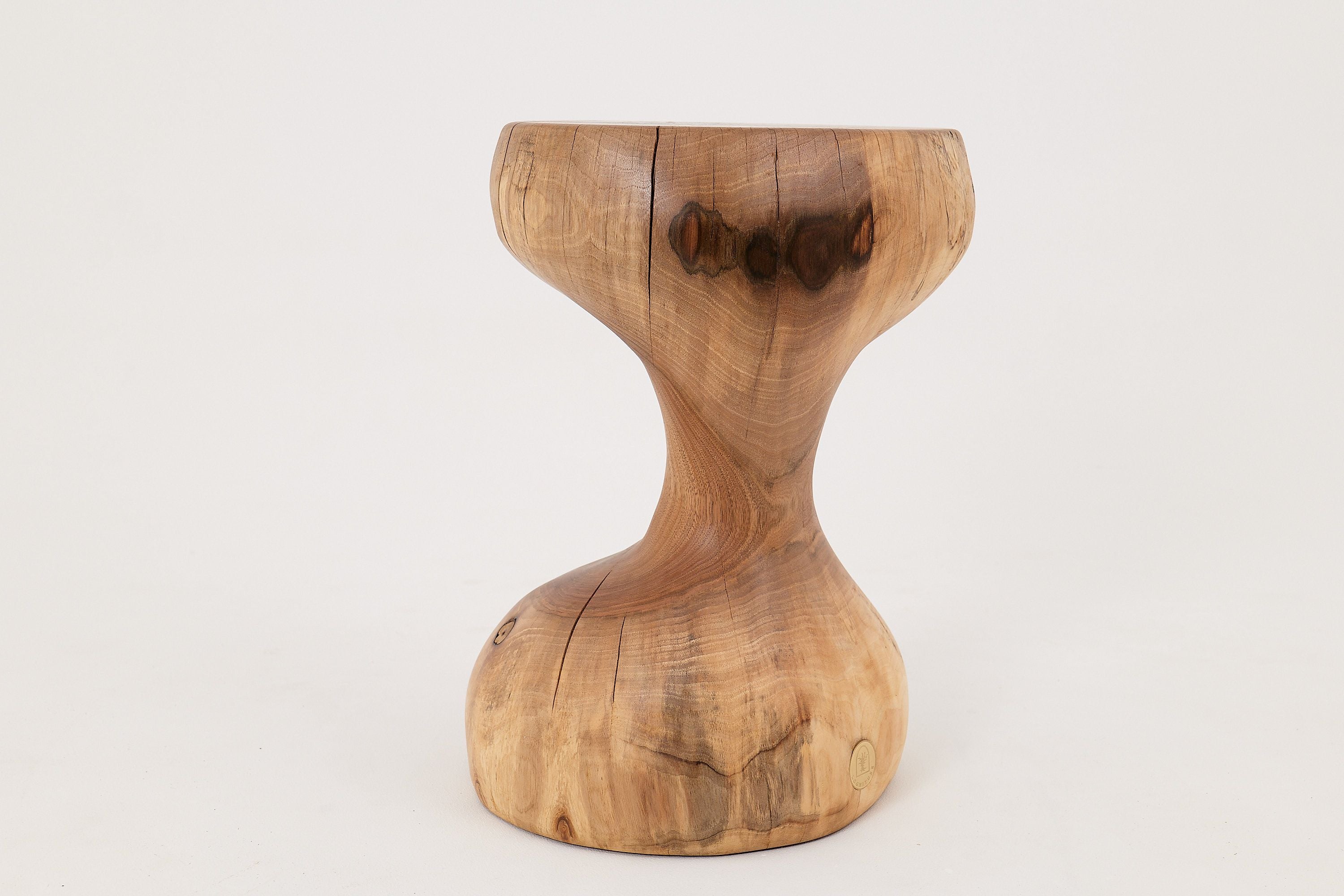 Walnut Solid Wood Sculptural Side Table, Original Contemporary Design - image 8