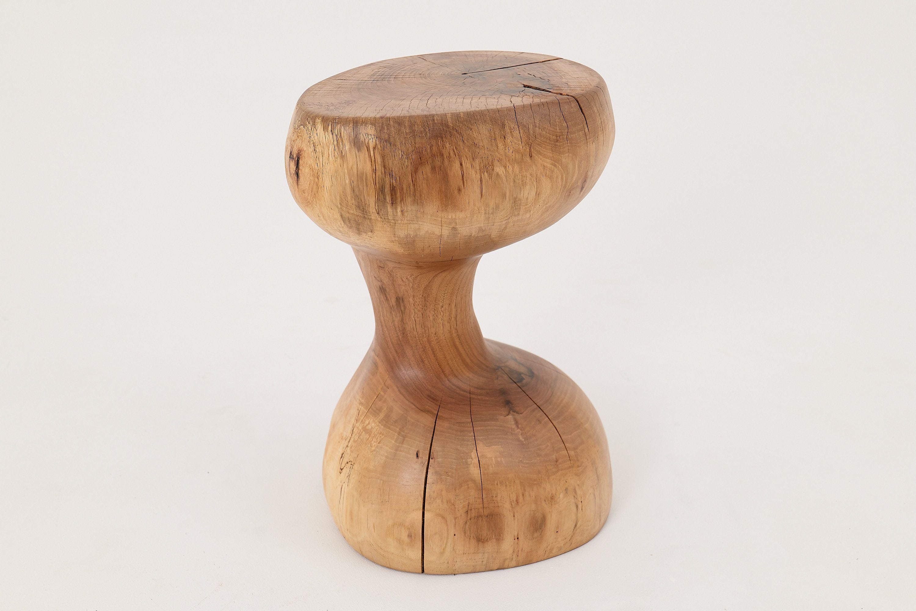 Walnut Solid Wood Sculptural Side Table, Original Contemporary Design - image 12