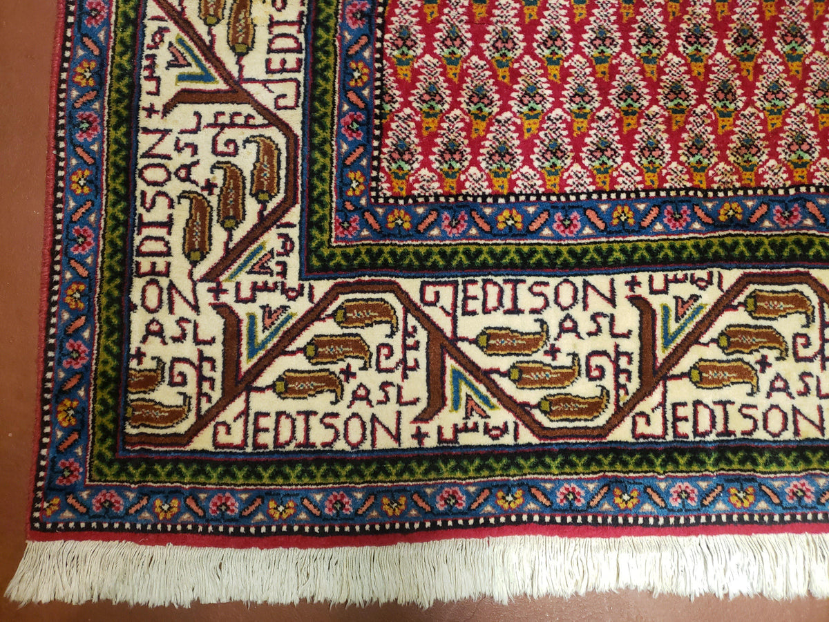 6x9 Finely Woven Turkish Tribal Rug, Boteh/Paisley Pattern, Red & Beige Area Rug, Vintage Wool Carpet, Entryway Rug, Hand-Knotted Foyer Rug - Jewel Rugs, view 7