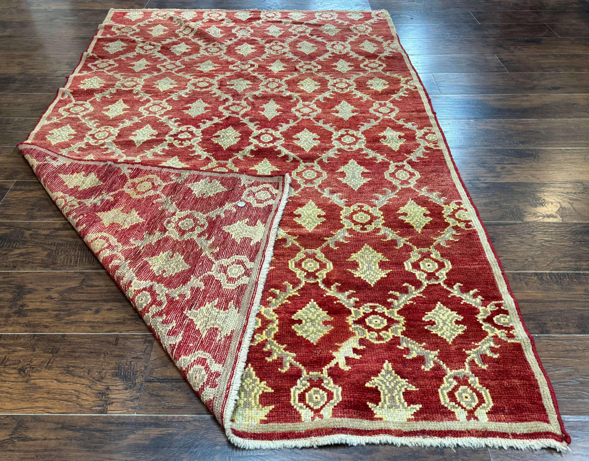 Modern Turkish Oushak Rug 5x8, Brick Red - Jewel Rugs, view 12