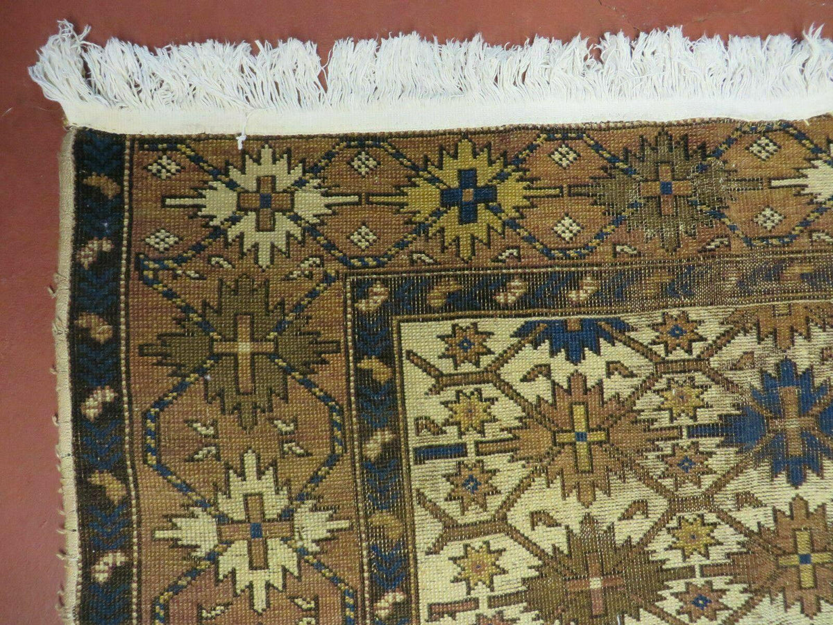 4' X 5' Antique Handmade Caucasian Kazak Shirvan Wool Rug Snow Flakes - Jewel Rugs, view 7