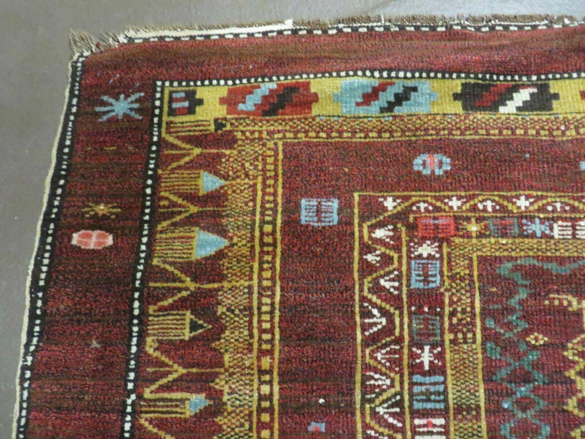 4' X 6' Antique Handmade Caucasian Shirvan Russian Armenian Wool Rug Colorful - Jewel Rugs, view 7