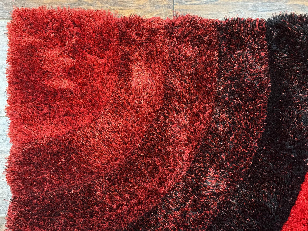Red and Black Shag Rug 5x7, Pair A - Jewel Rugs, view 7