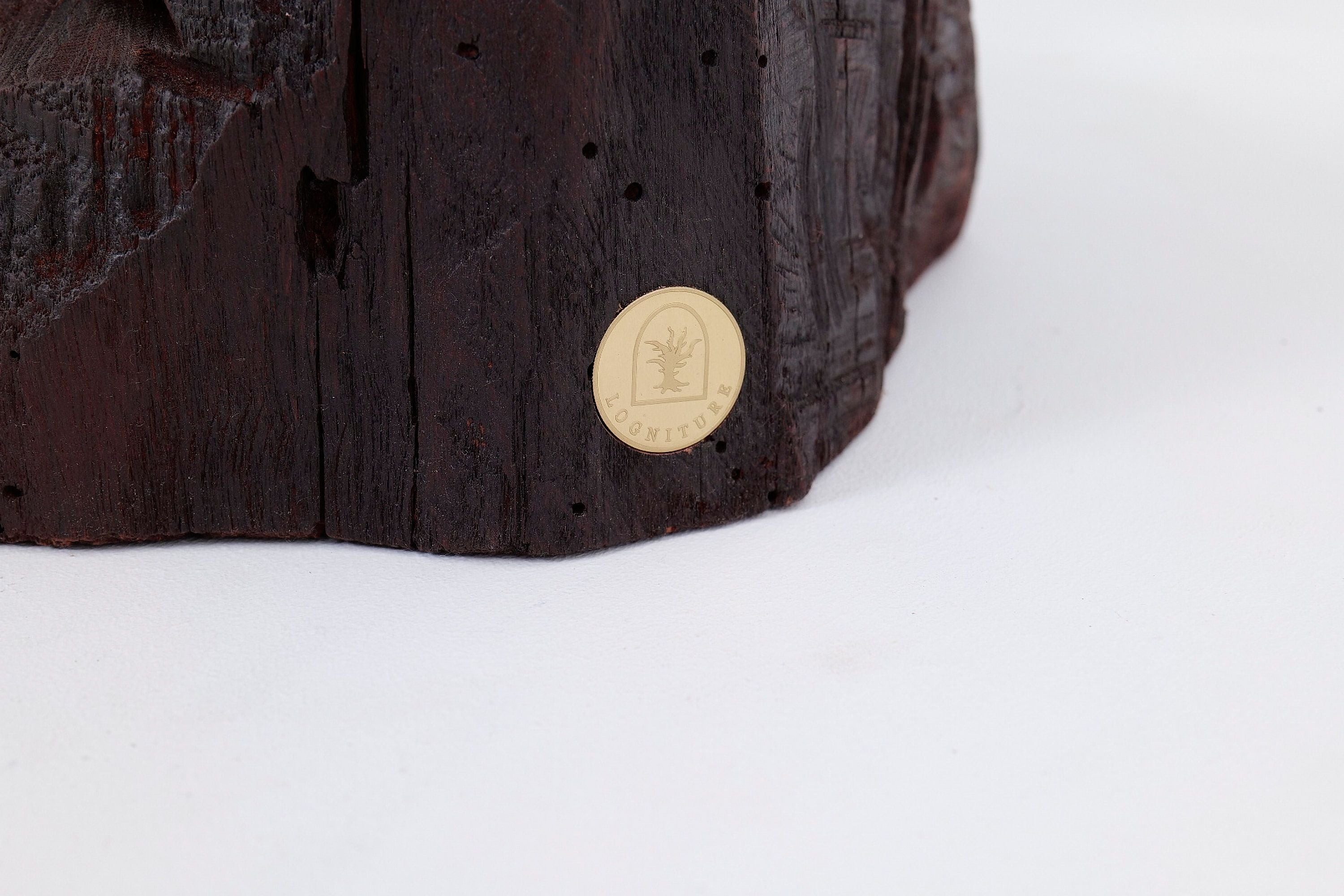 Sculptural Hardwood Side Table, Coffee Table, Red Stain, Hand-Carved, - image 8