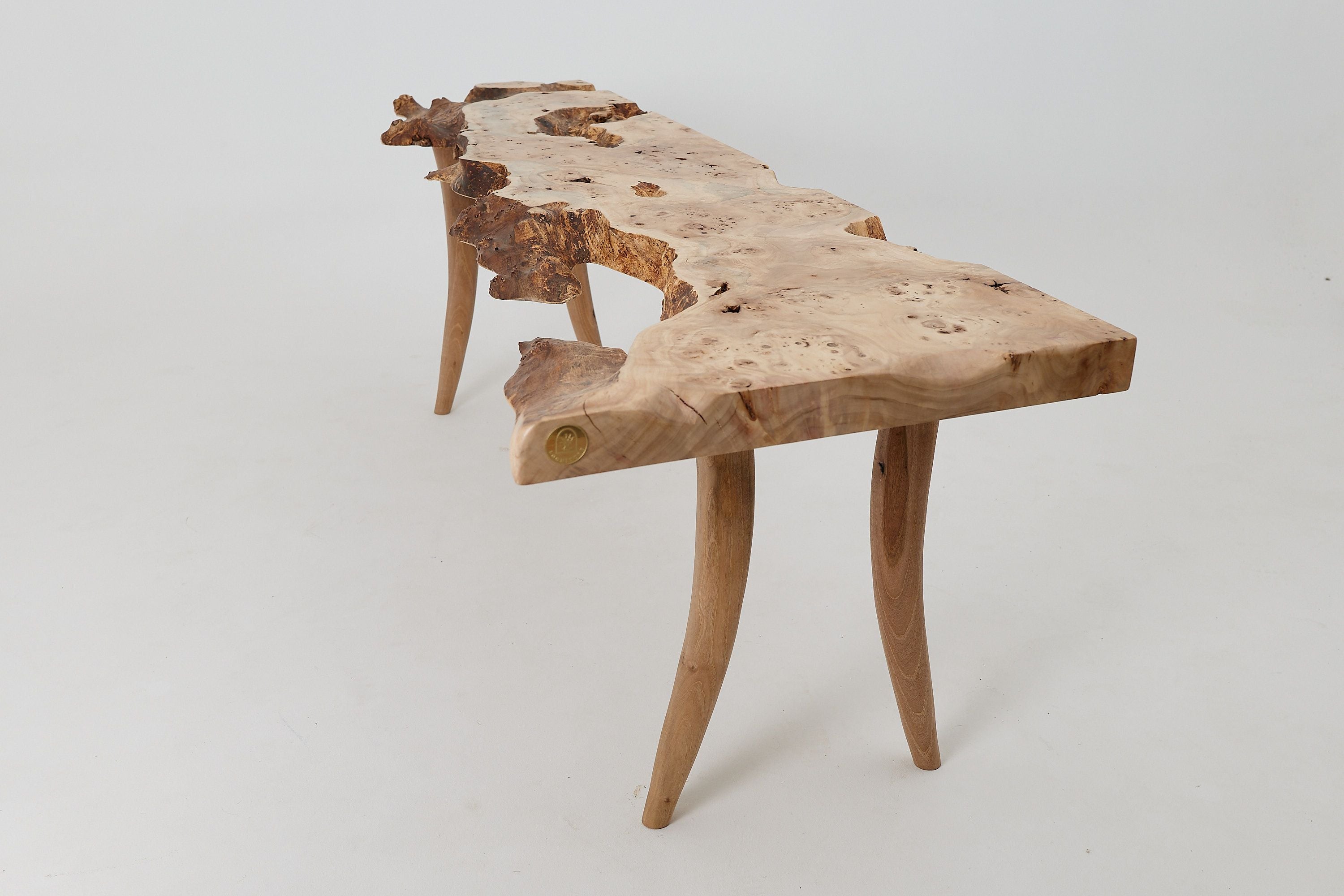 Live-Edge Burl Wood Console Table, Organic Modern, Handmade - image 9