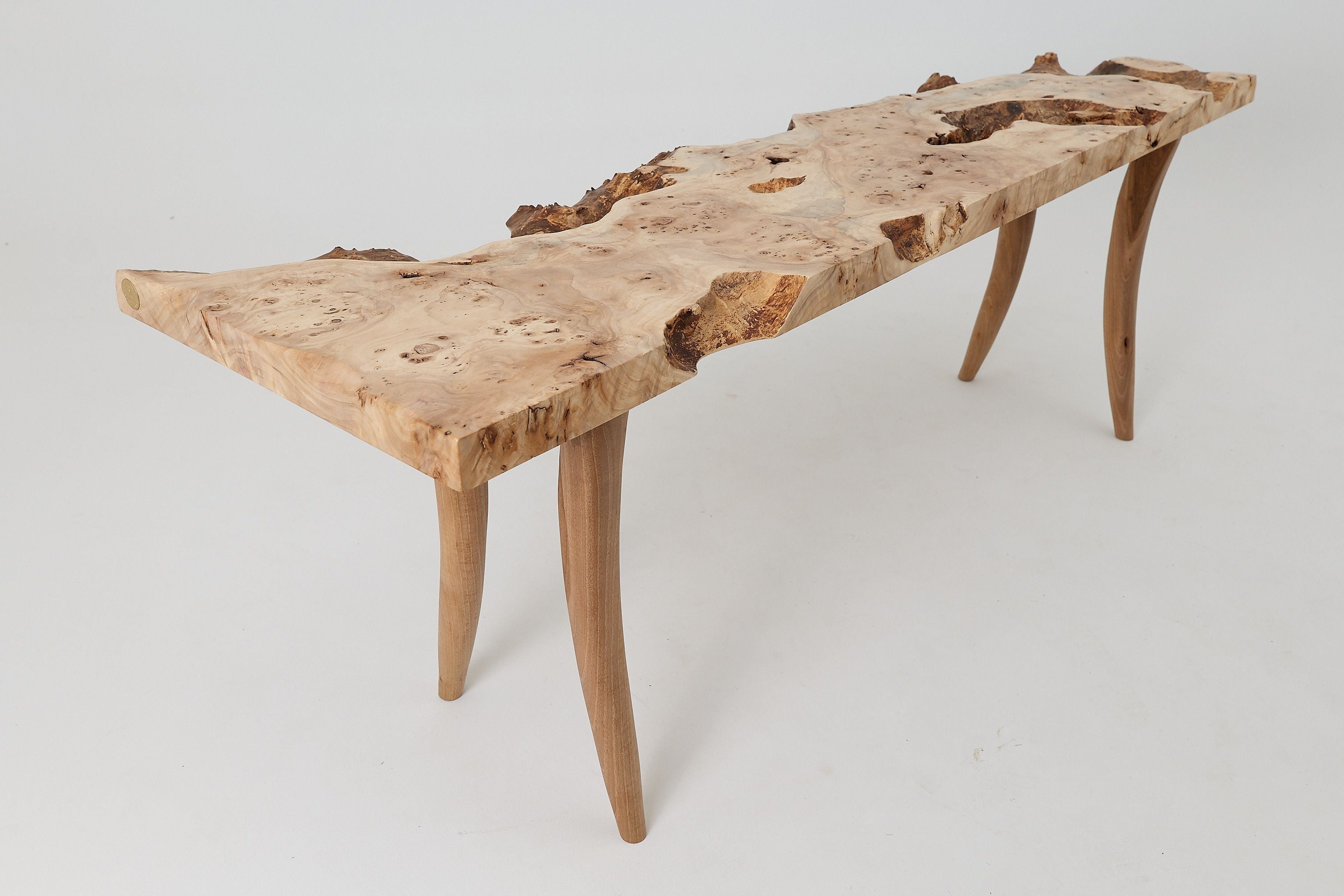 Live-Edge Burl Wood Console Table, Organic Modern, Handmade - image 11