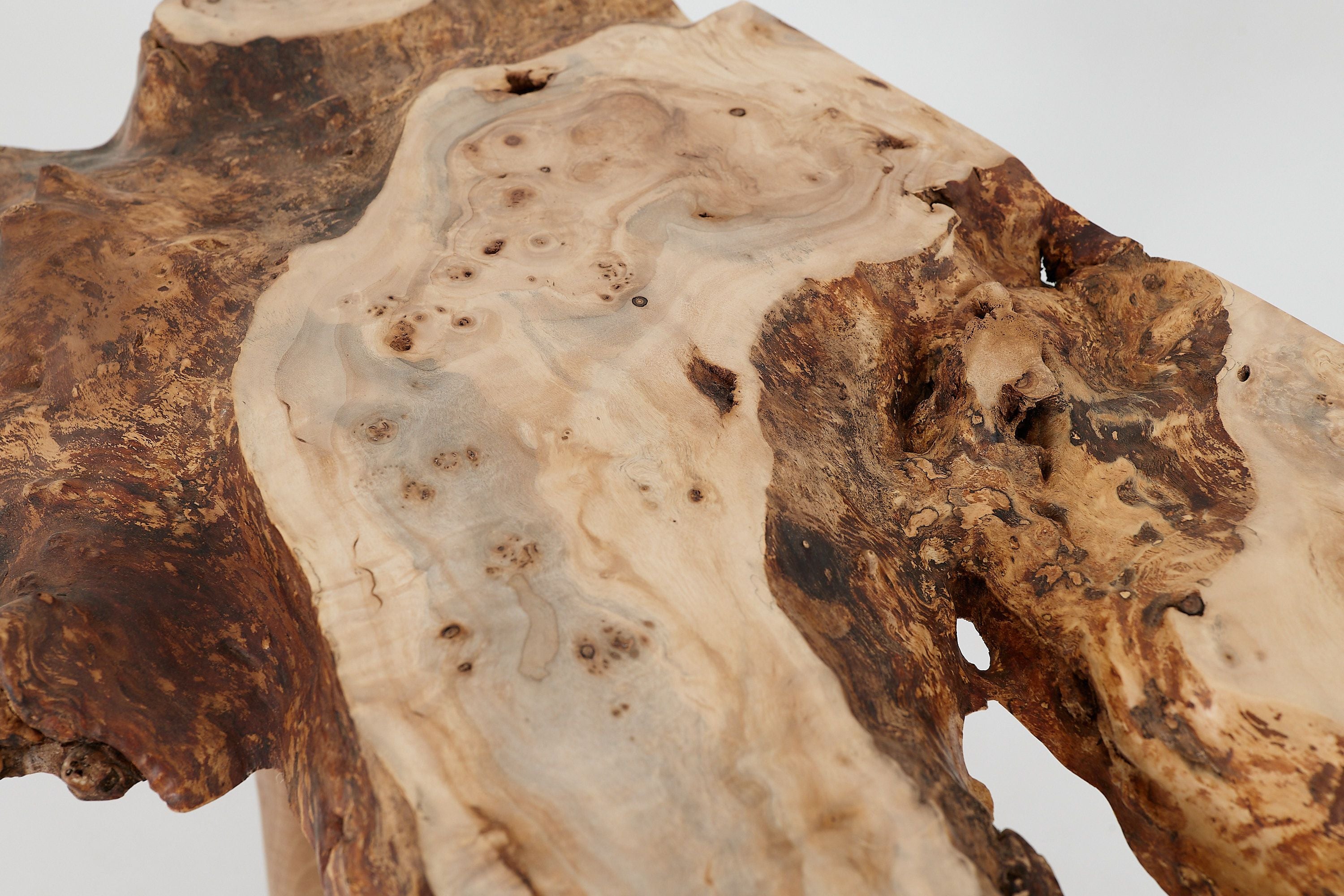 Live-Edge Burl Wood Console Table, Organic Modern, Handmade - image 7