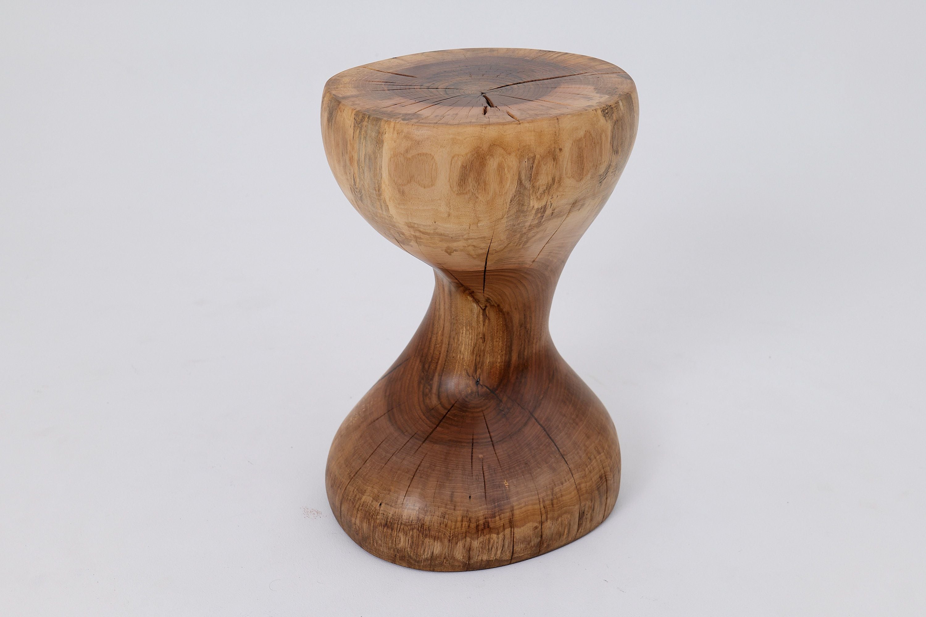 Sculptural Side Table, Stool, Solid Wood, Walnut, Contemporary Design - image 8