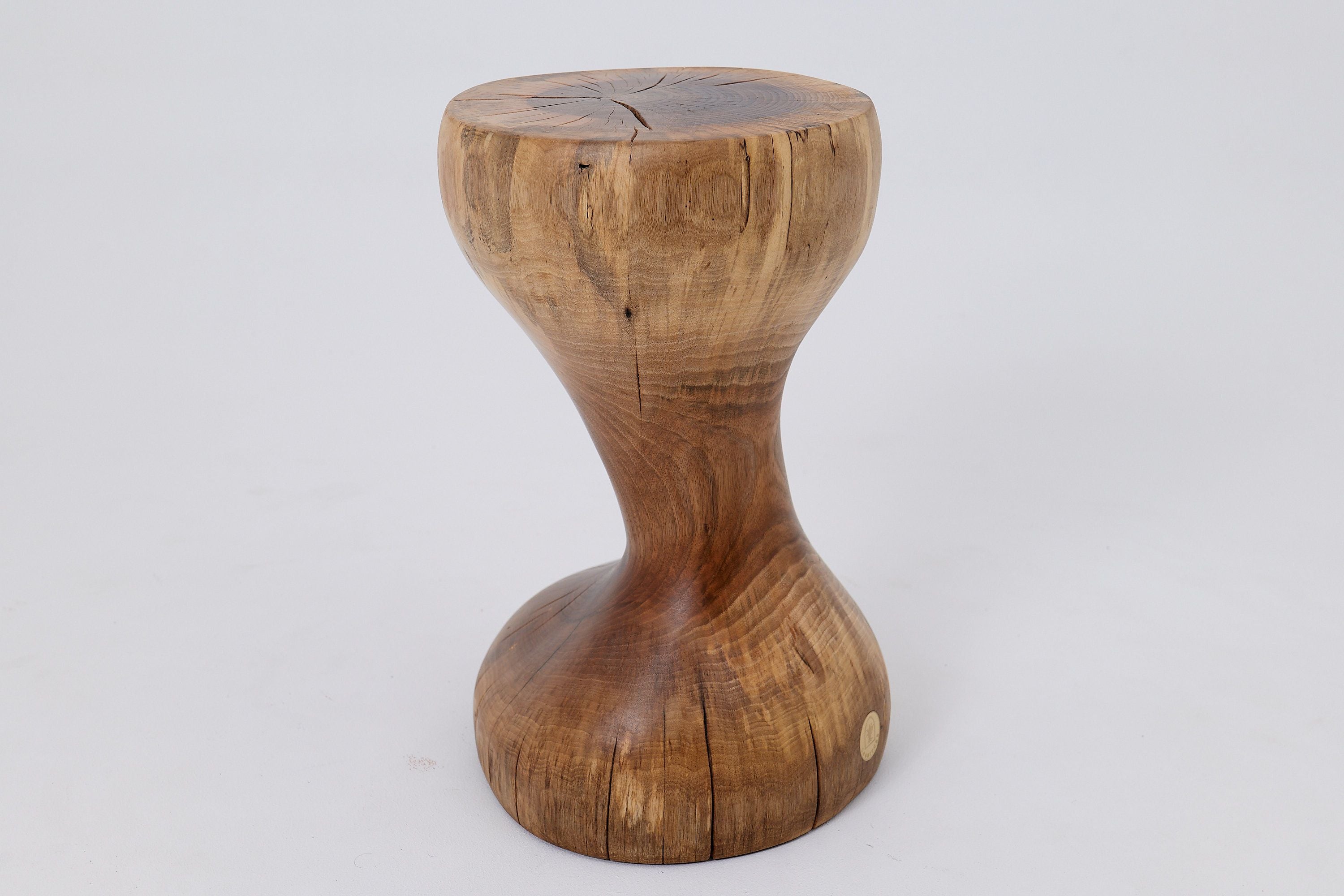Sculptural Side Table, Stool, Solid Wood, Walnut, Contemporary Design - image 11