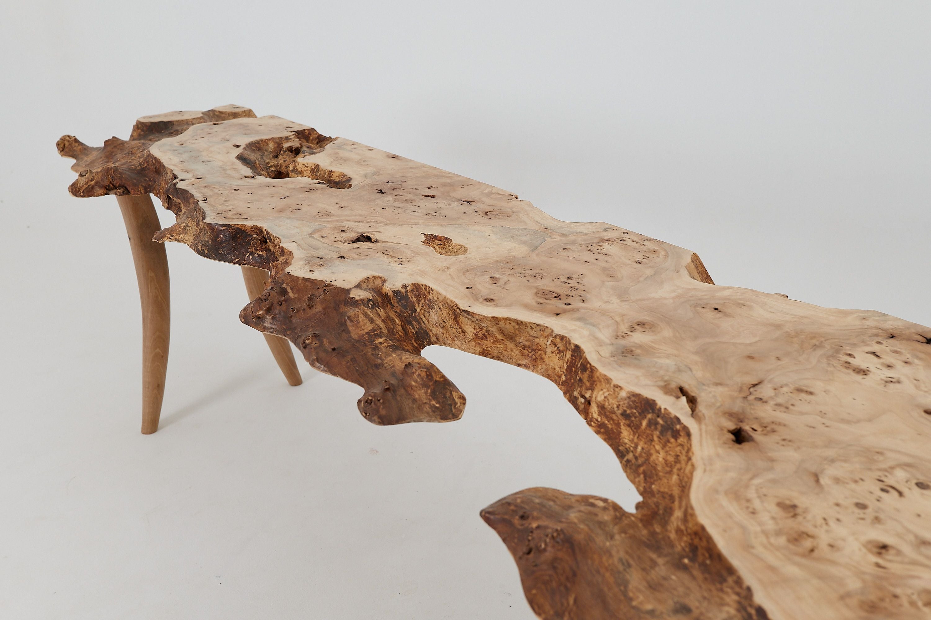 Live-Edge Burl Wood Console Table, Organic Modern, Handmade - image 5