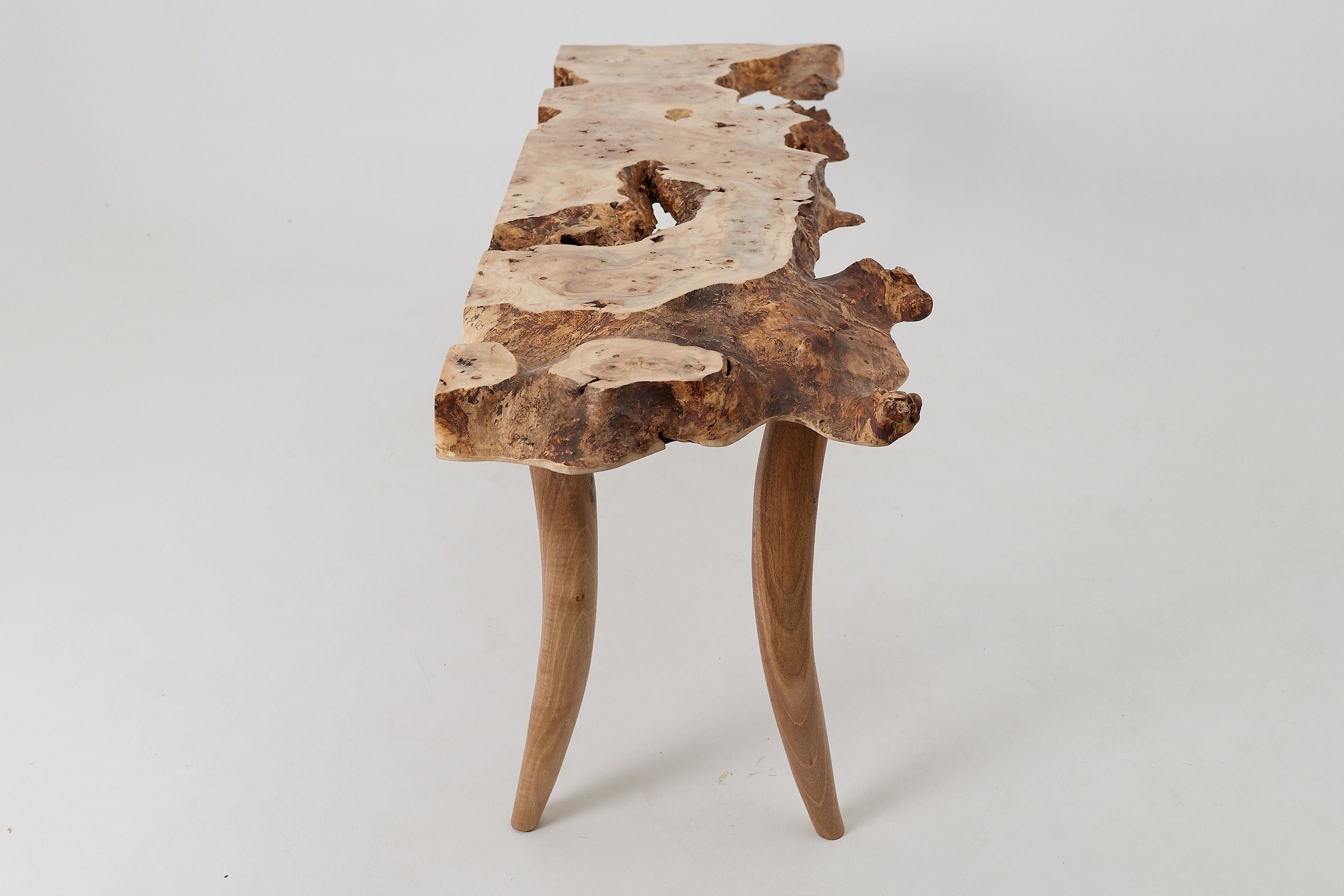 Live-Edge Burl Wood Console Table, Organic Modern, Handmade - image 14