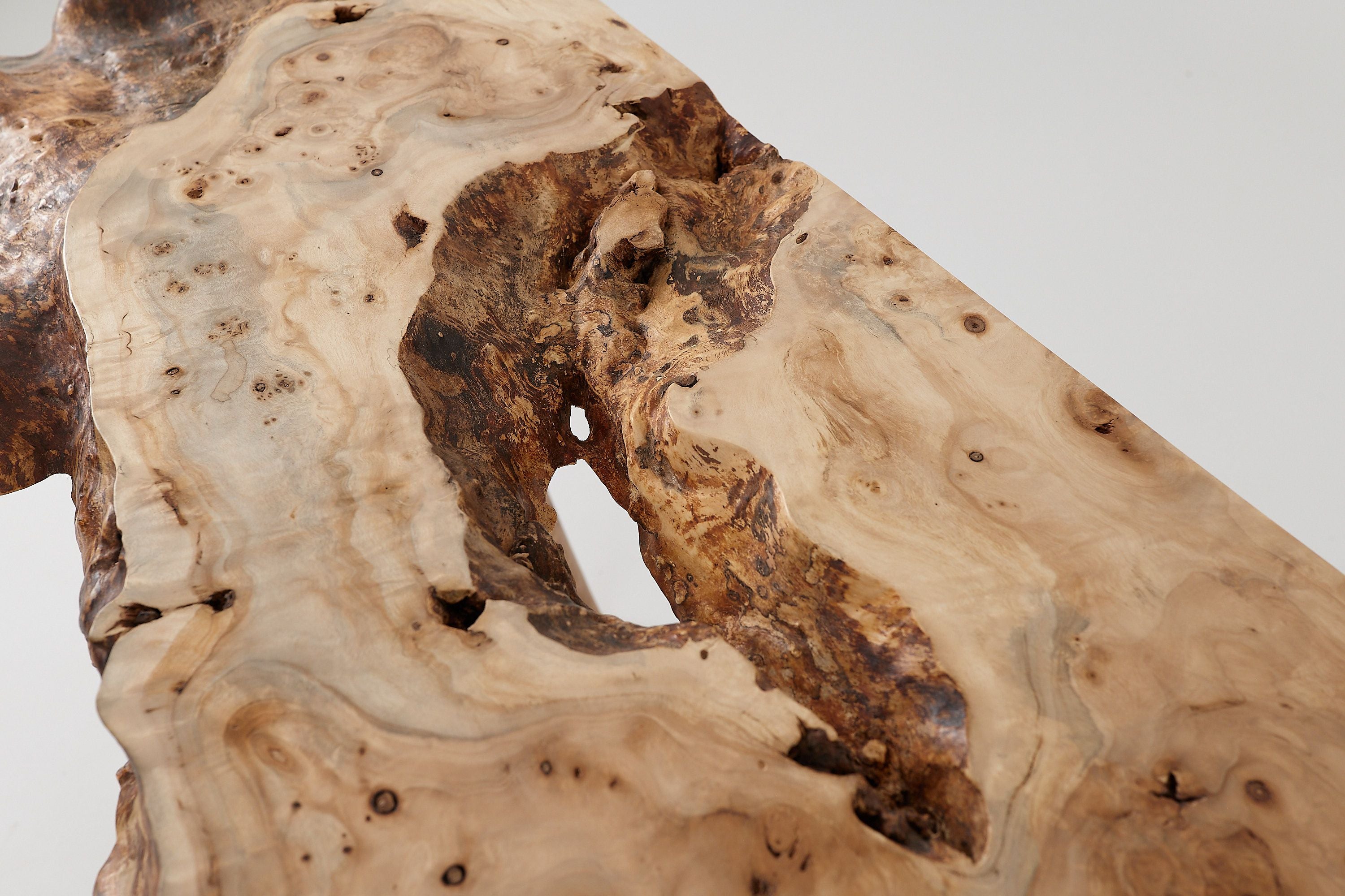 Live-Edge Burl Wood Console Table, Organic Modern, Handmade - image 16